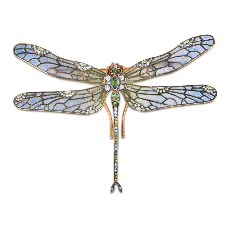 Plique-à-Jour Dragonfly Brooch