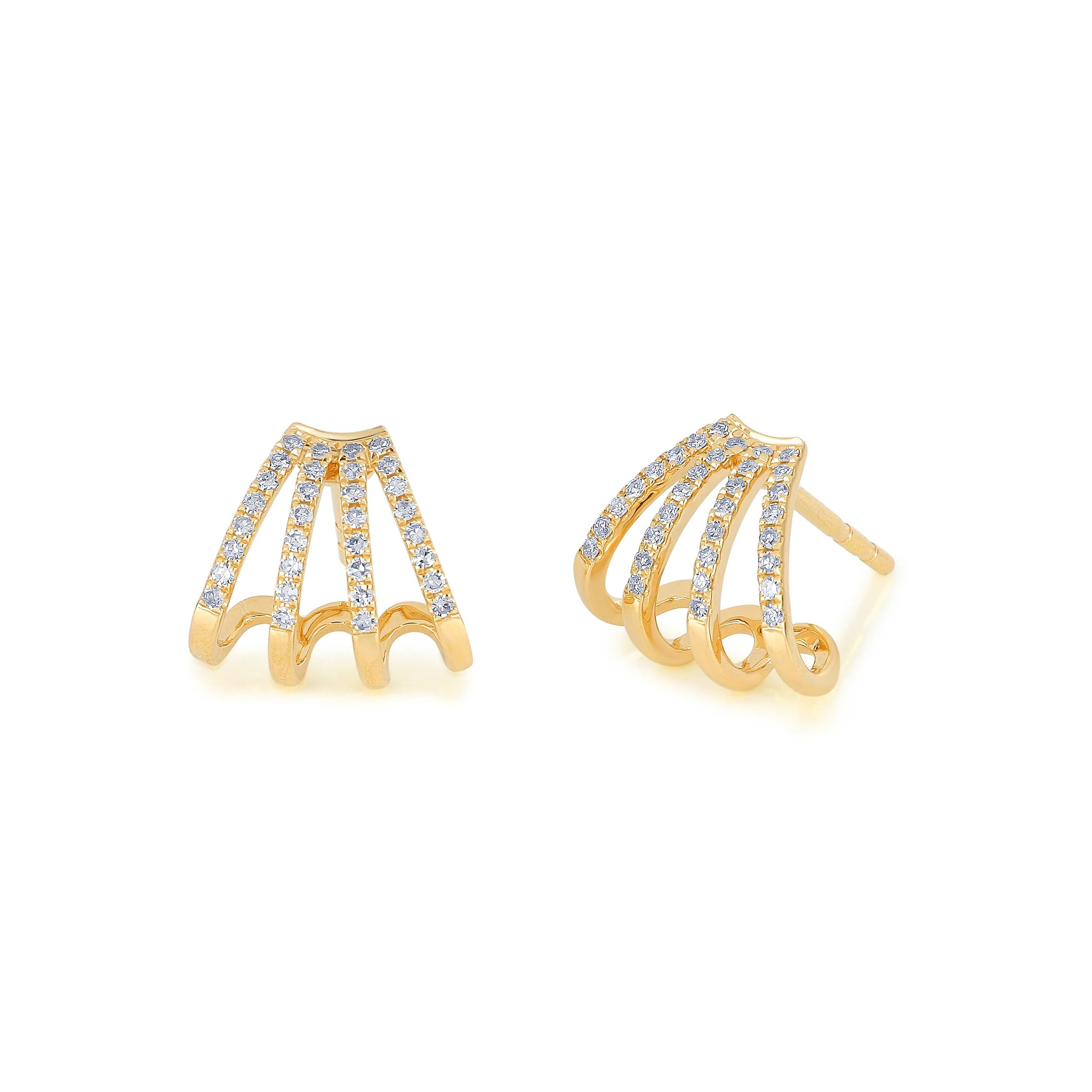 Diamond Multi Huggie Earrings