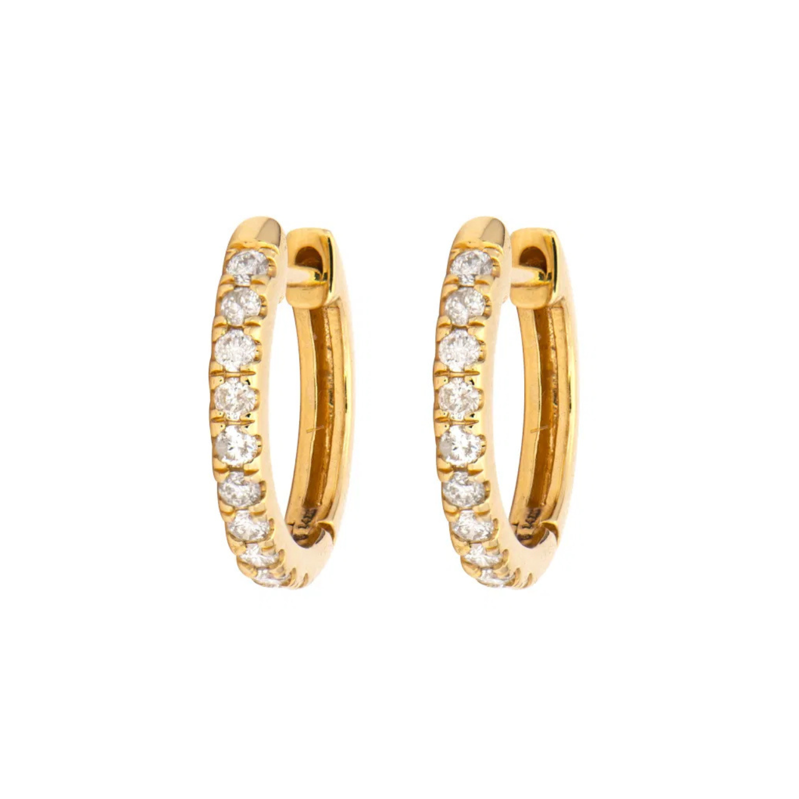 Classic Diamond Huggie Hoops