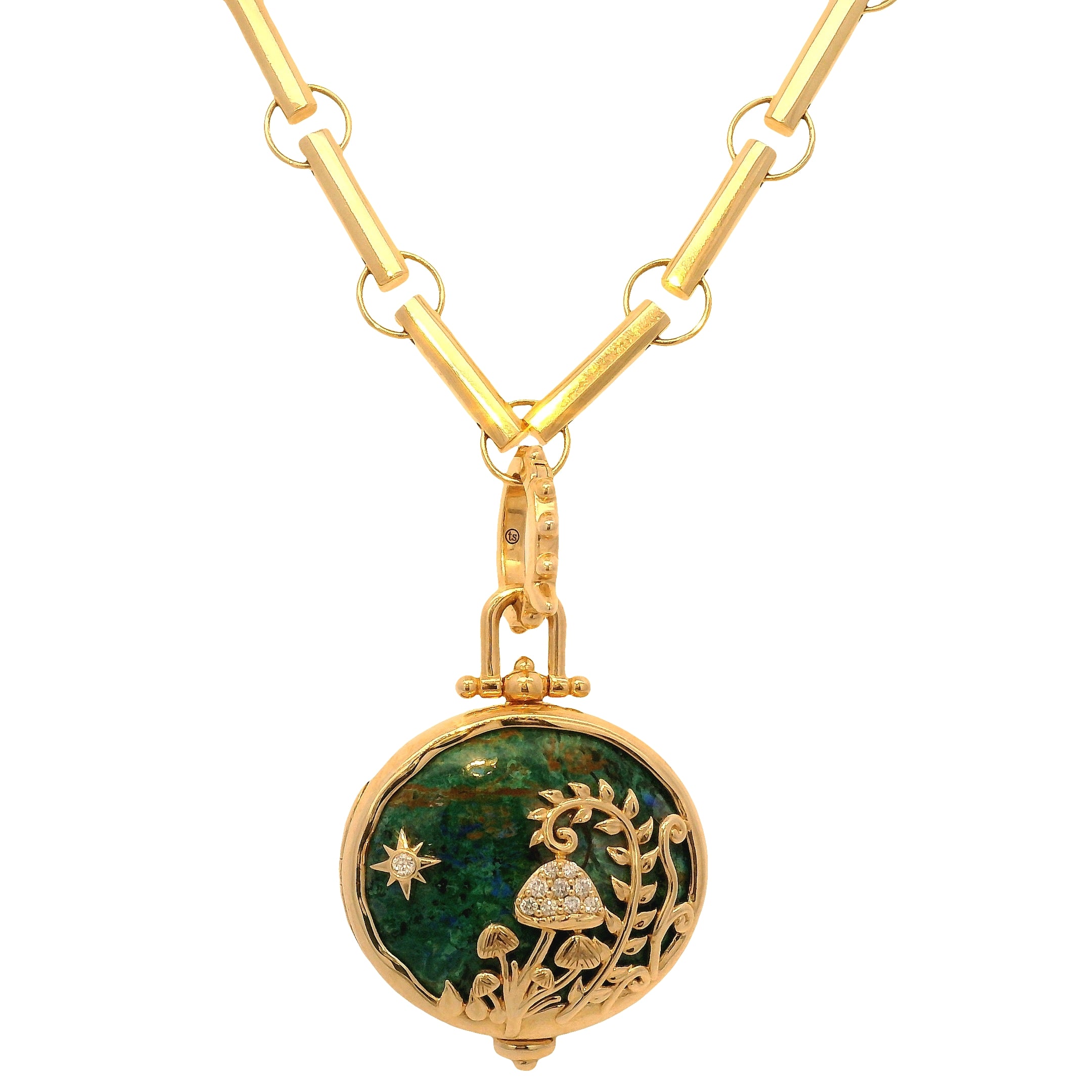 Alternating Round and Bar Link Necklace