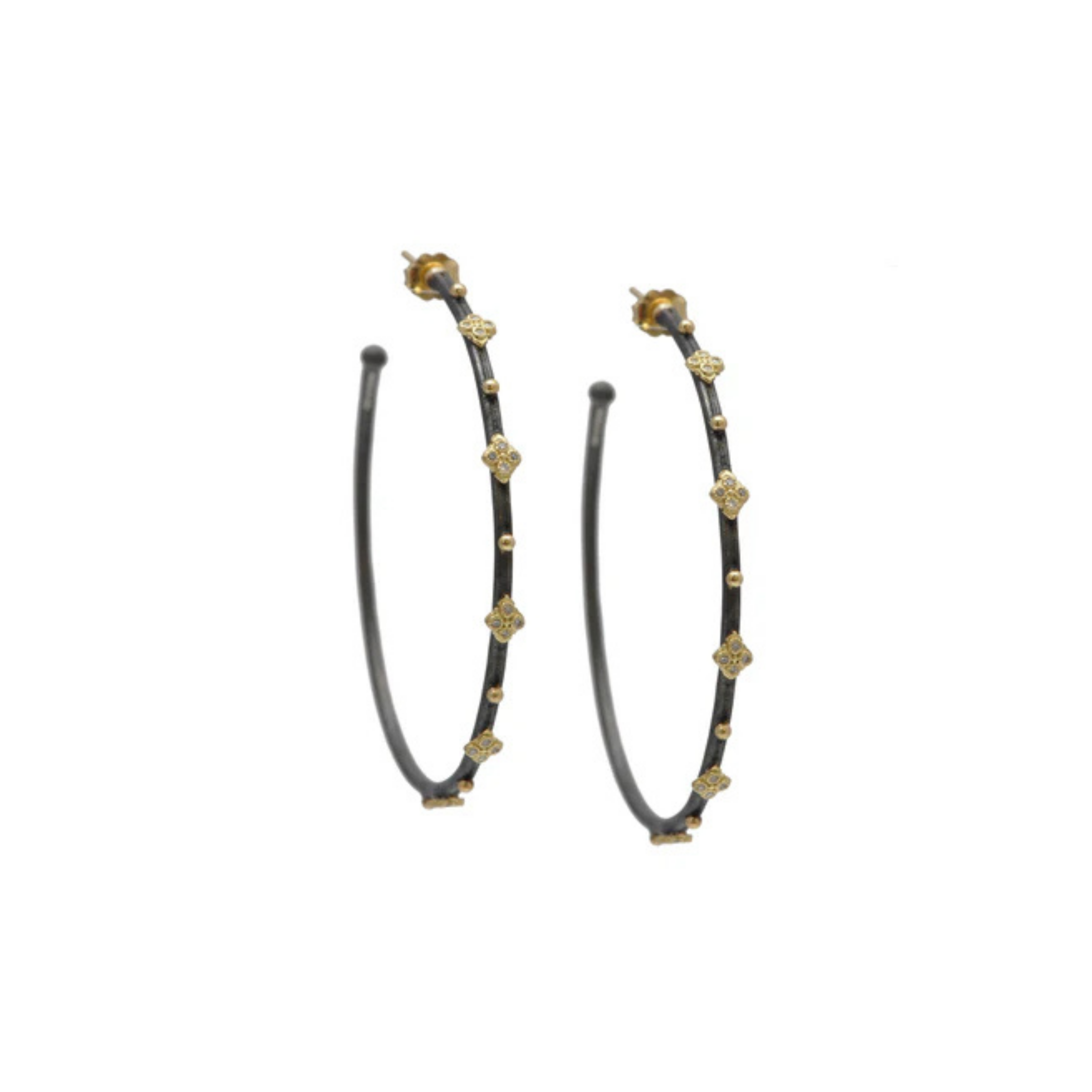 Crivelli, Granulation and Diamond Hoop Earrings