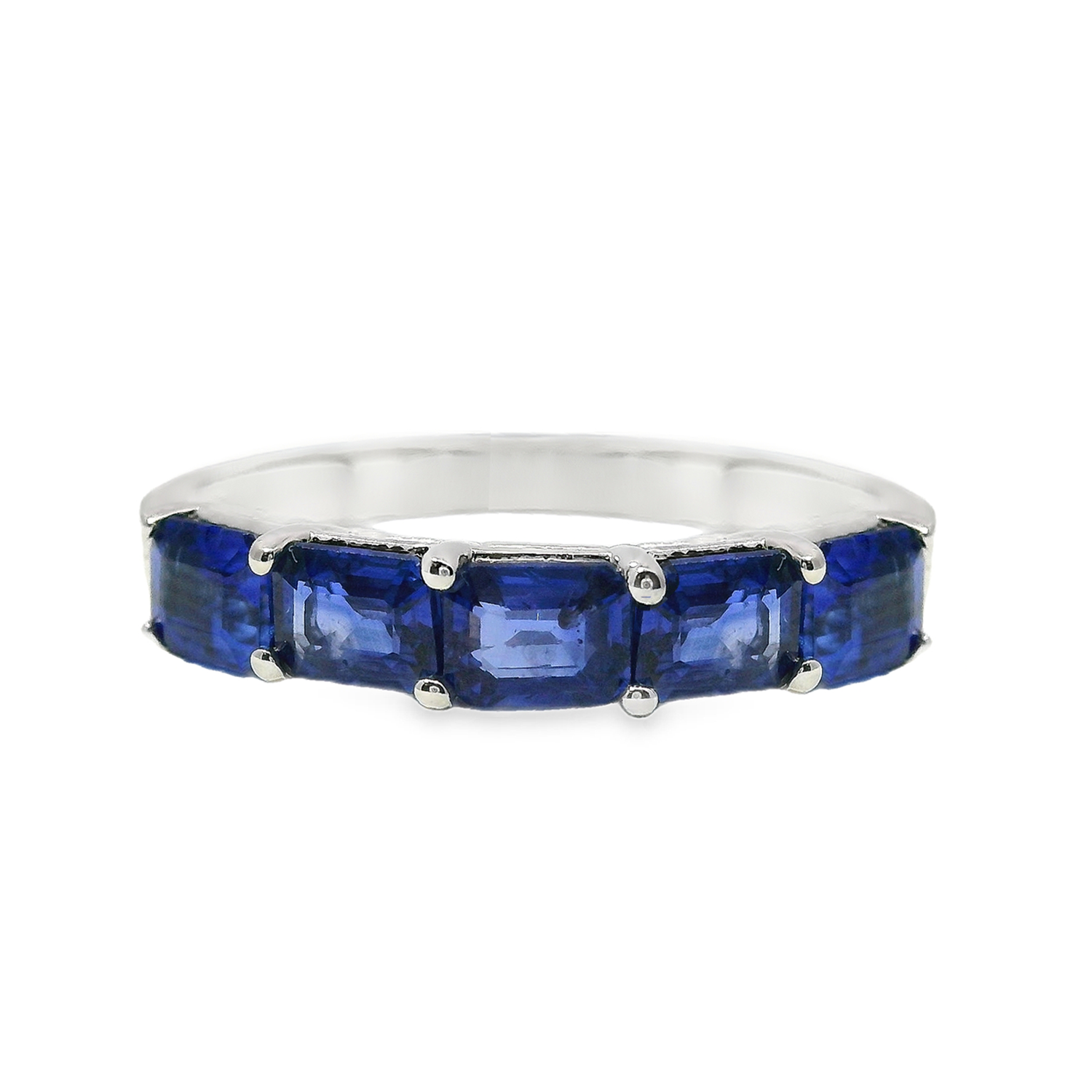 East/West Emerald Cut Sapphire Half Band