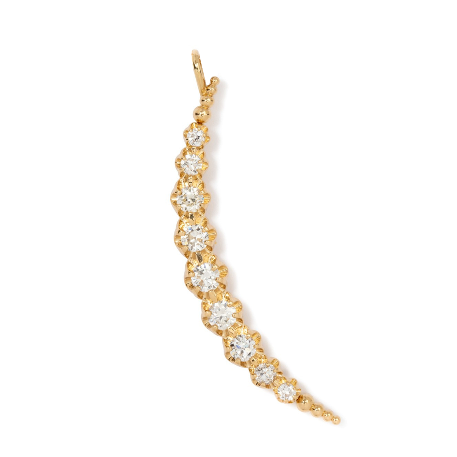 Vintage Old European Diamond Crescent Pendant