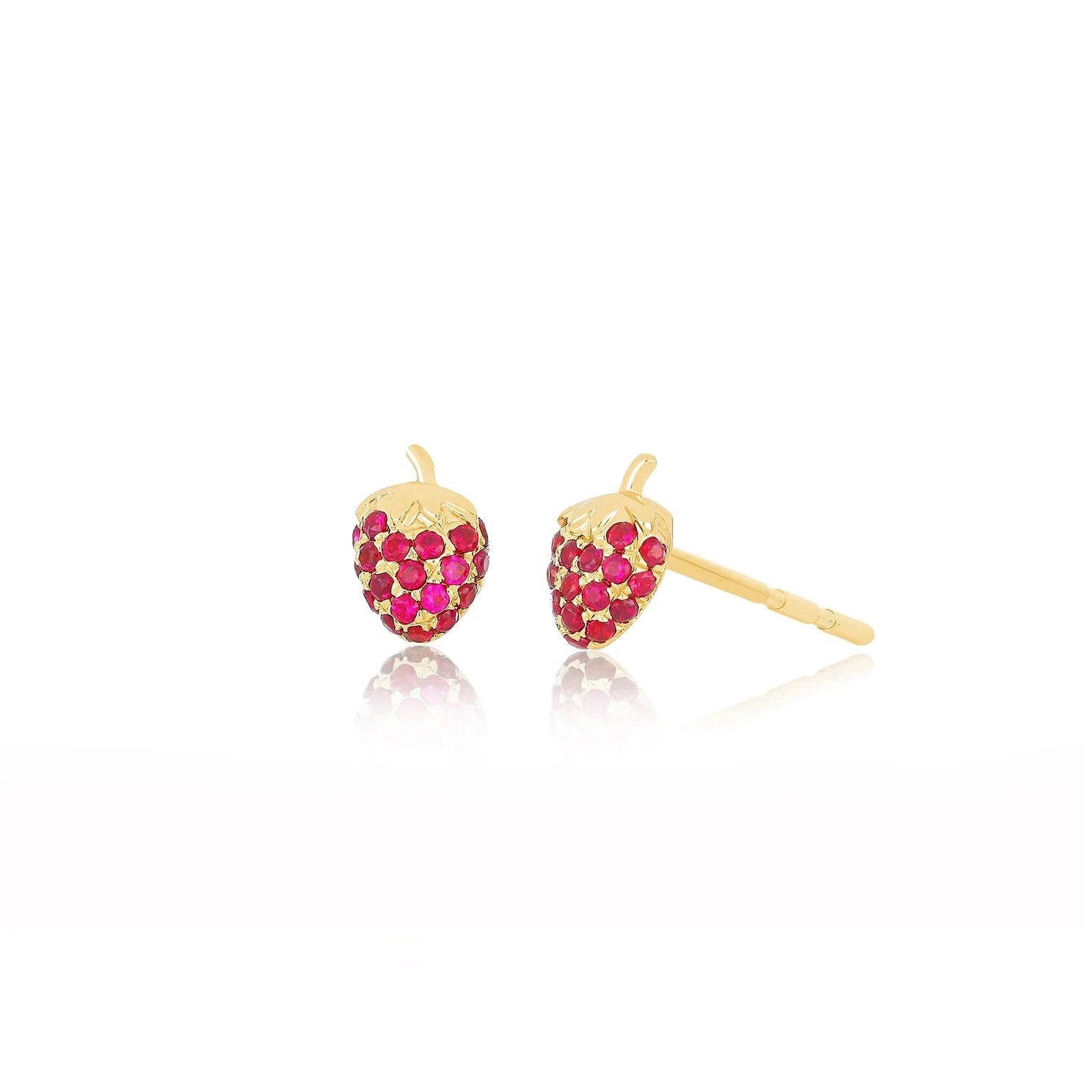 Ruby Mini Strawberry Stud Earrings