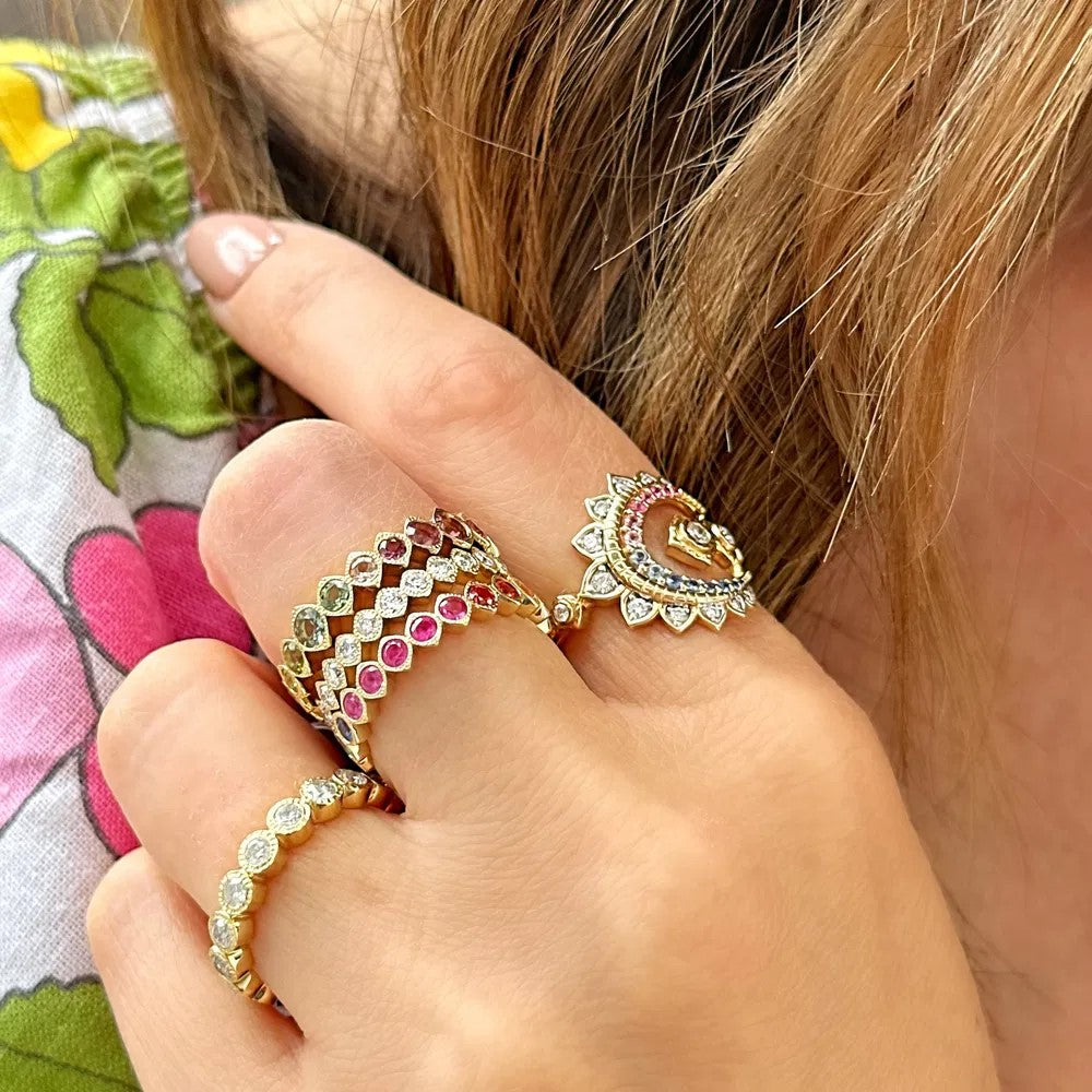 Narrow Show Your Love Bezel Set Sapphire Eternity Band