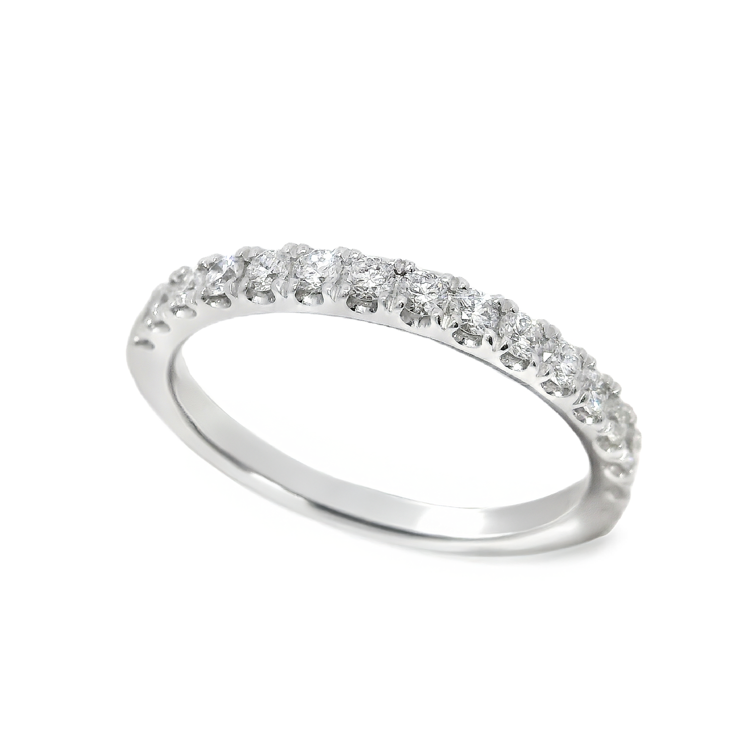 Shared Prong Round Diamond Anniversary Band