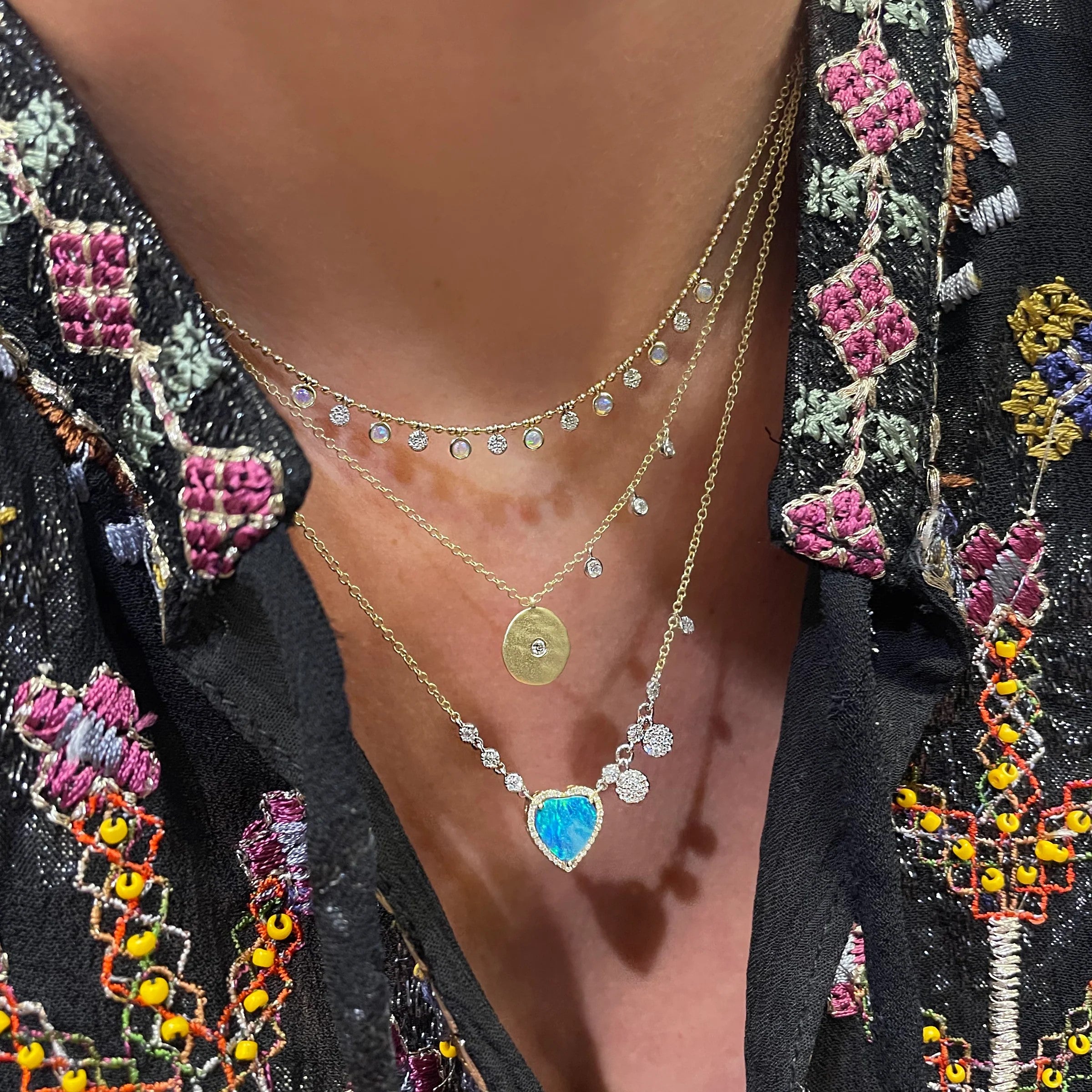 Signature Off Center Disk Necklace