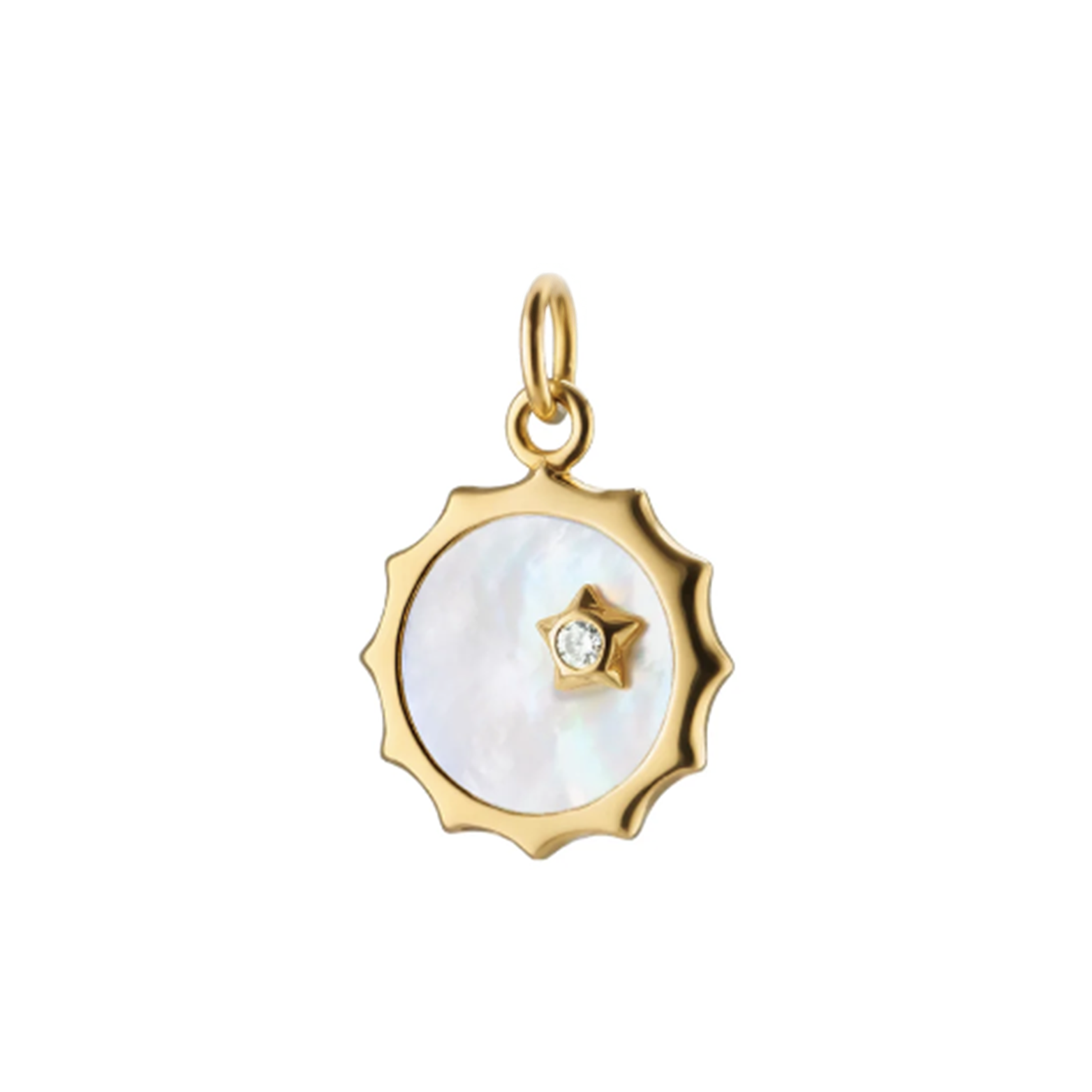 Mother of Pearl "Happiness" Sun and Star Charm