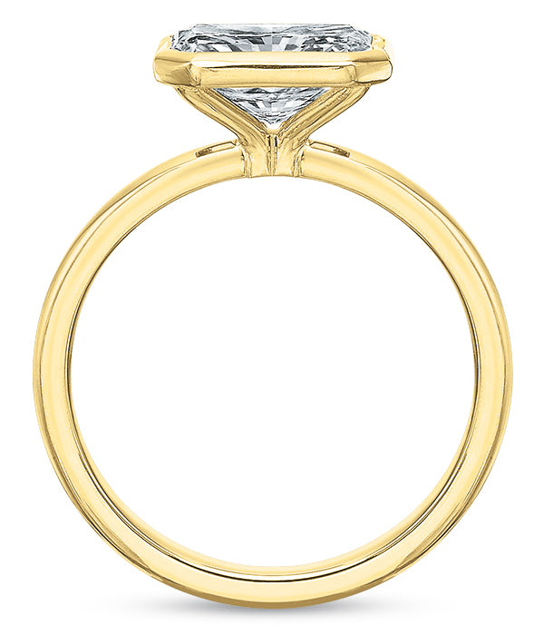 Modern Classic Bezeled Cushion-Cut Solitaire Mounting