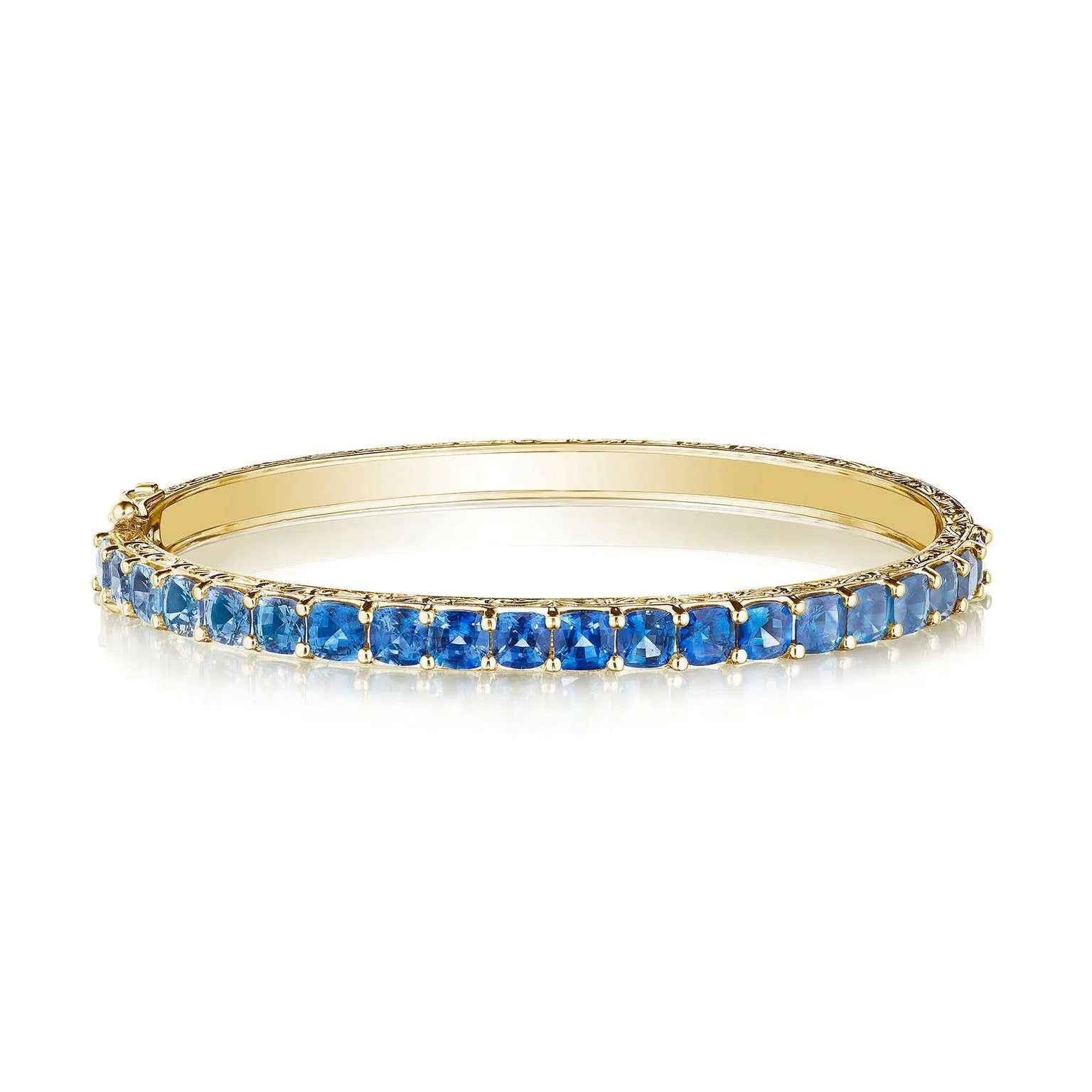 Ombre Cushion Cut Blue Sapphire Bangle