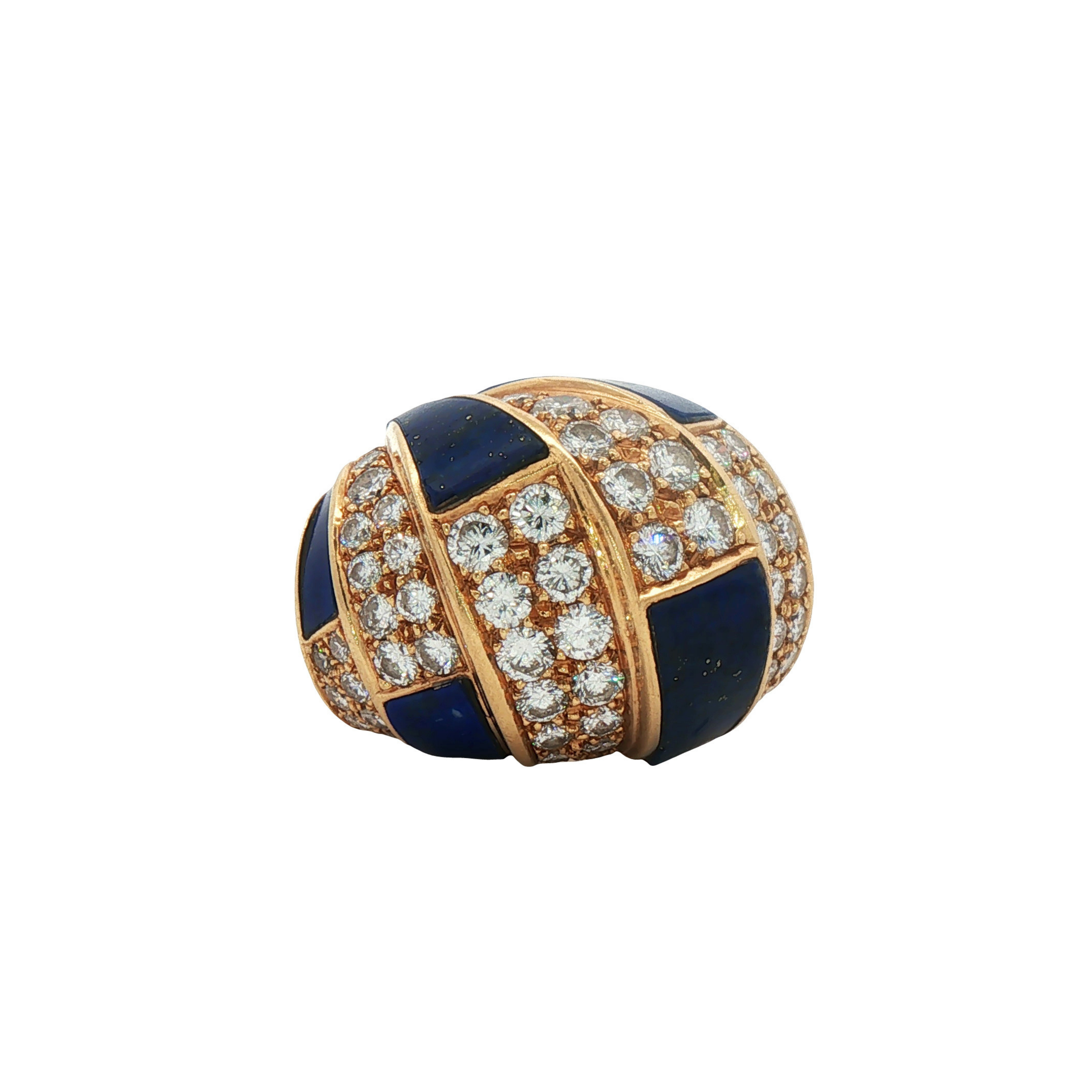 Vintage Diamond and Lapis Dome Ring