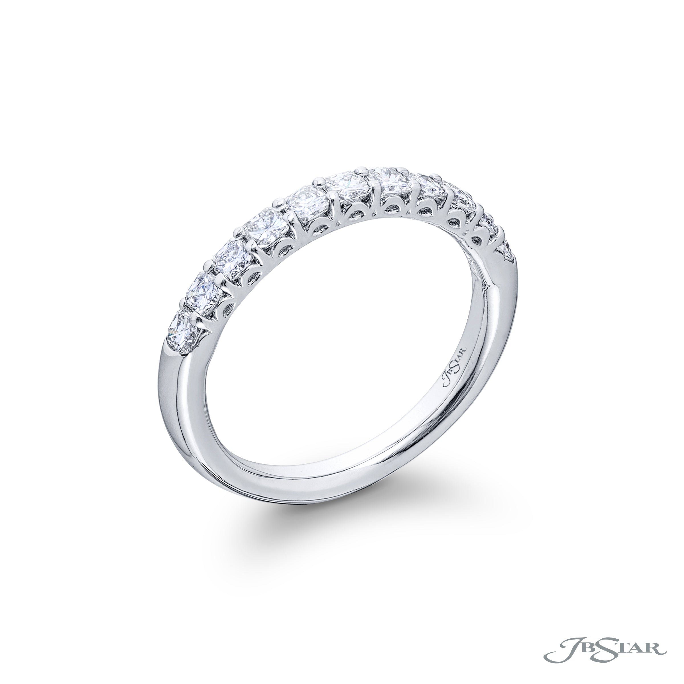 Shared Prong Radiant Diamond Half-Band
