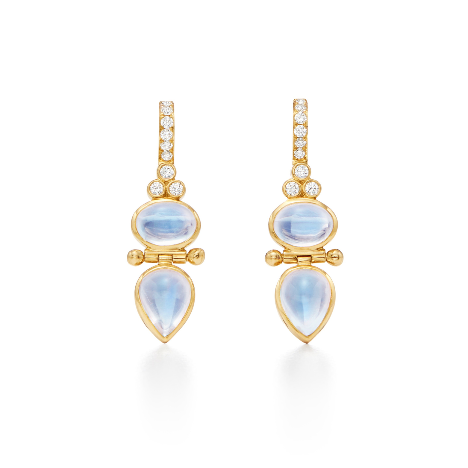 Blue Moonstone Dynasty Drop Earrings
