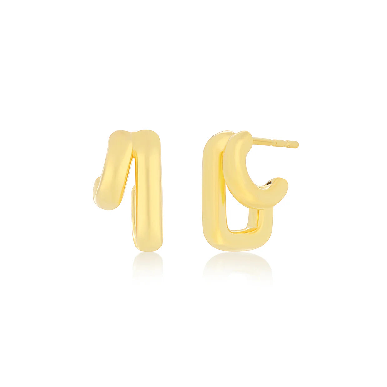 Double Gold Jumbo Huggie Earring