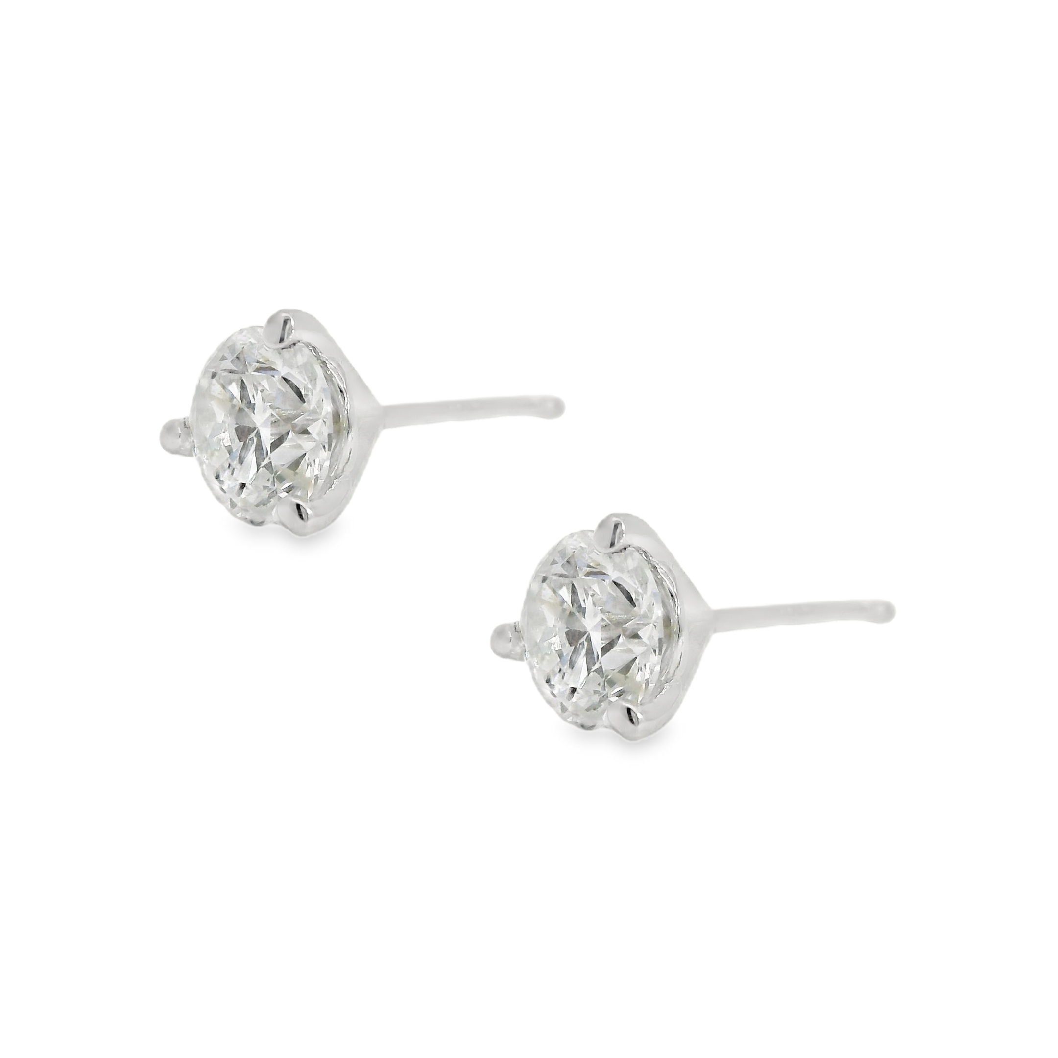 1.38ctw Round Diamond Stud Earrings