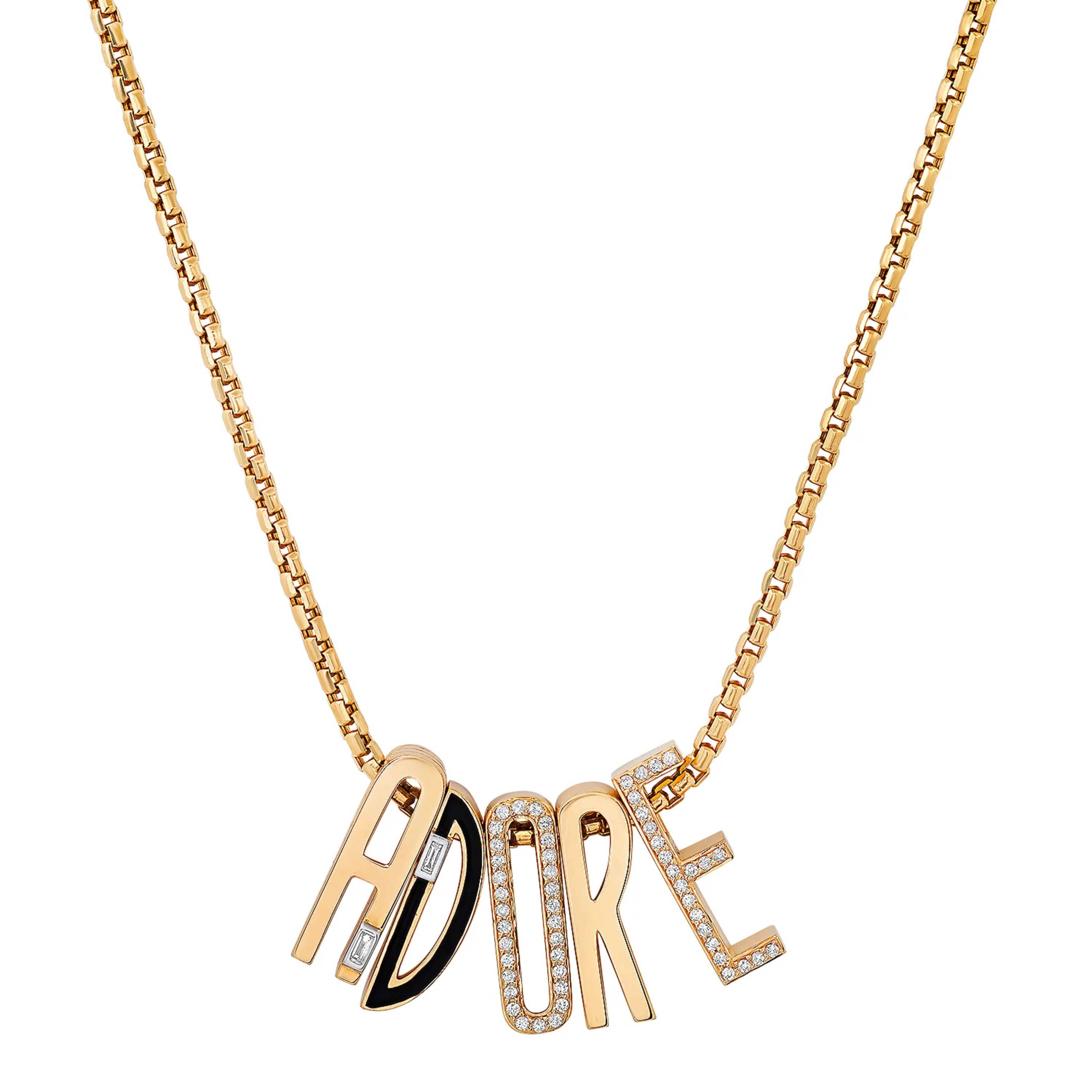 Slide-On Ribbed Initial Pendant