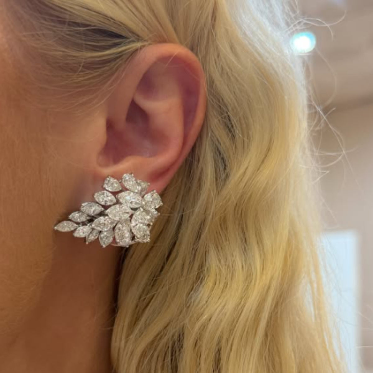 Vintage Diamond Cluster Convertible Earrings