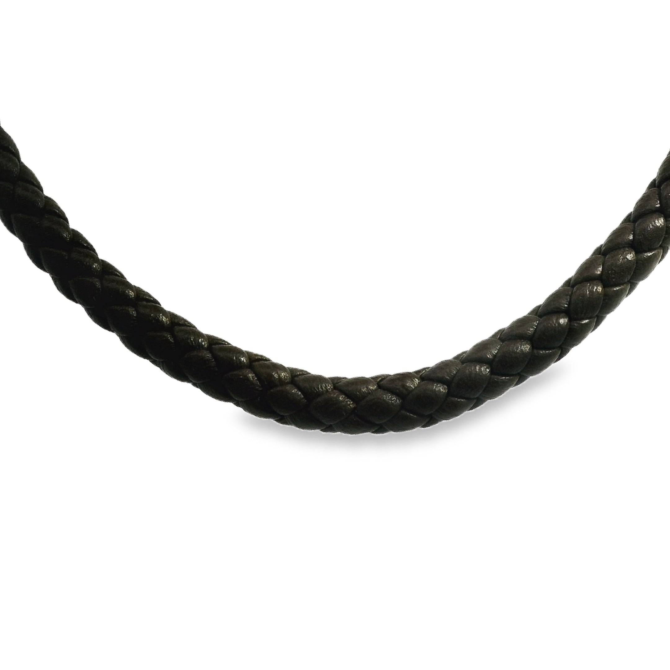 Hammered Clasp Leather Cord Necklace