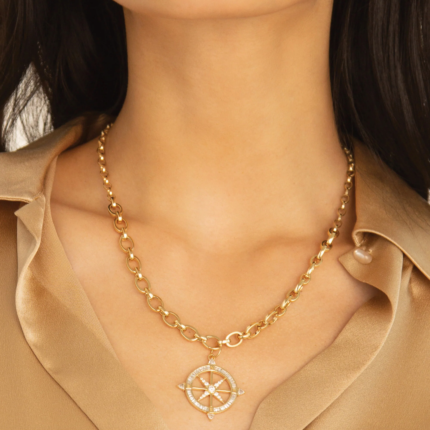 "Audrey" Link Charm Necklace