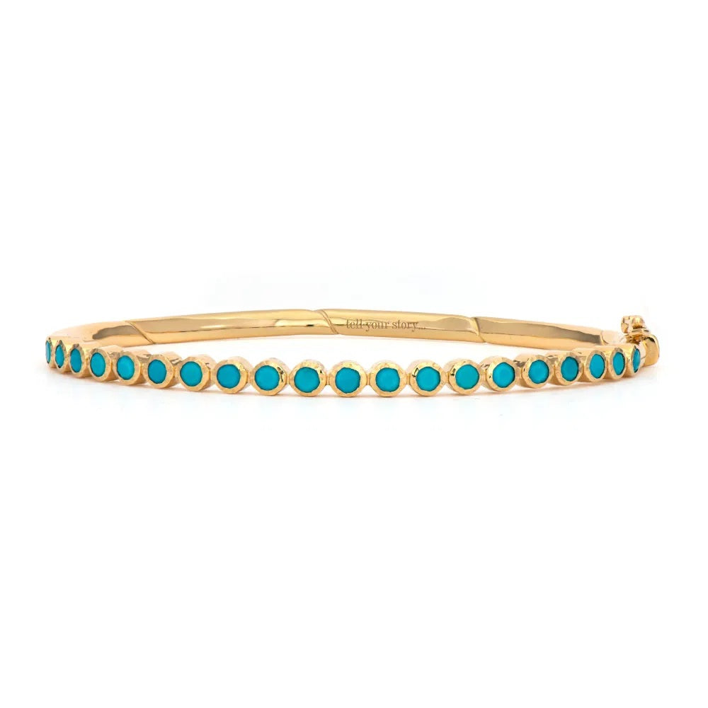 Classic Bezel Set Turquoise Bangle