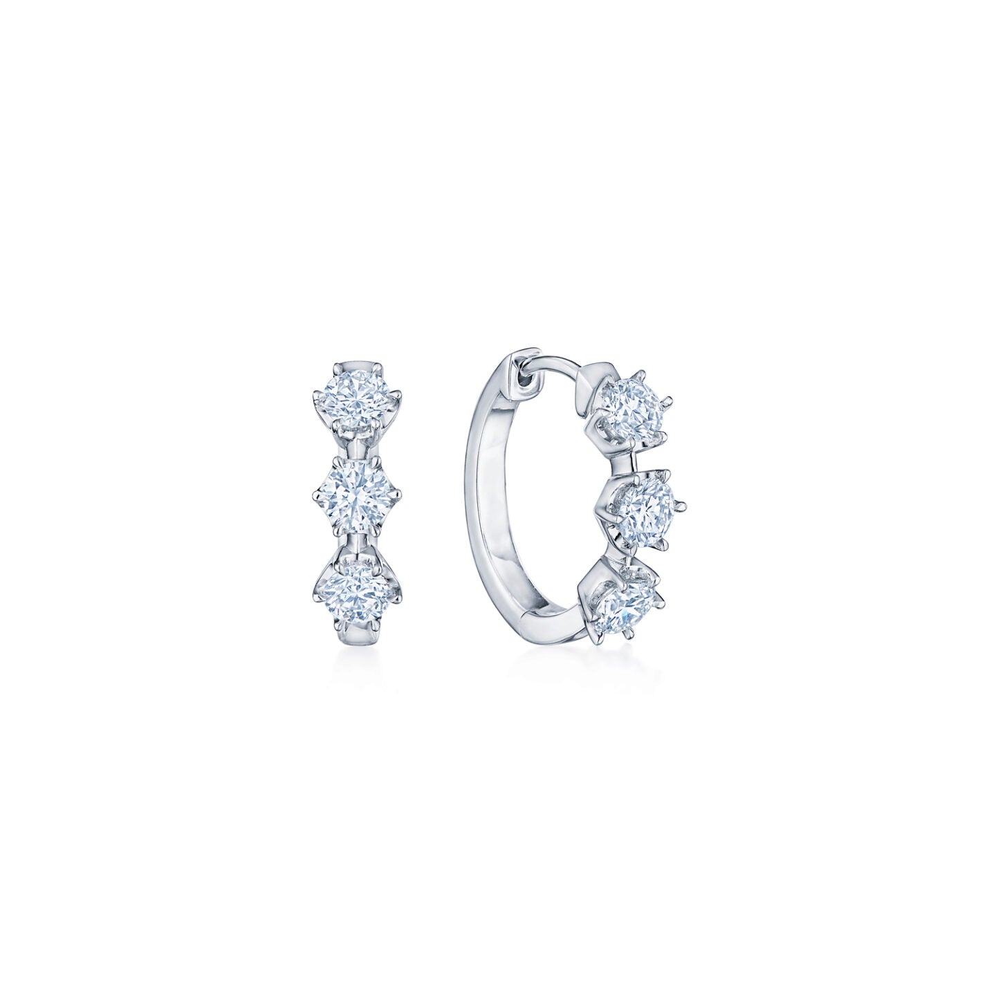 Starry Night Huggie Hoop Earrings with Diamonds