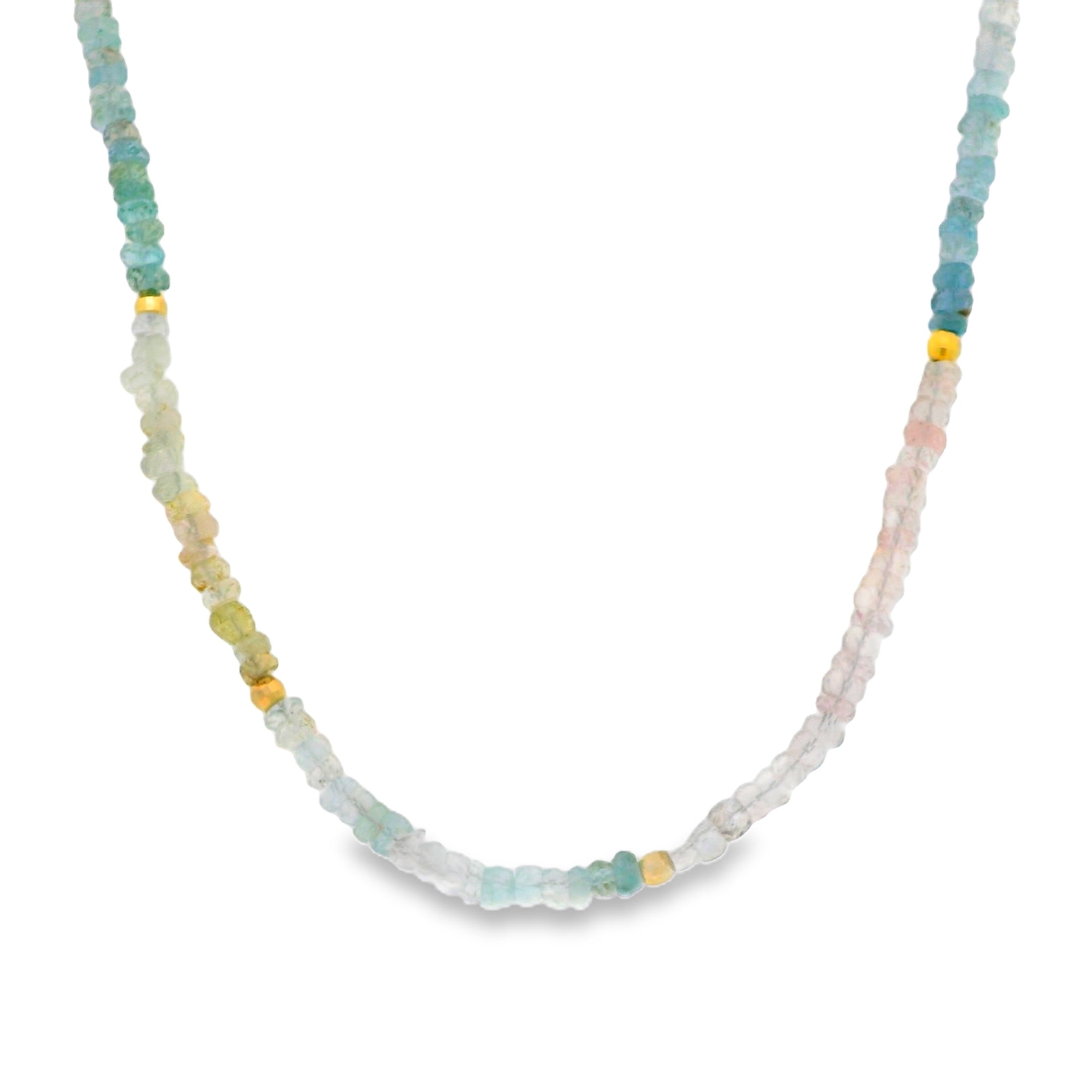 Ombre Morganite and Aquamarine Beaded Chain