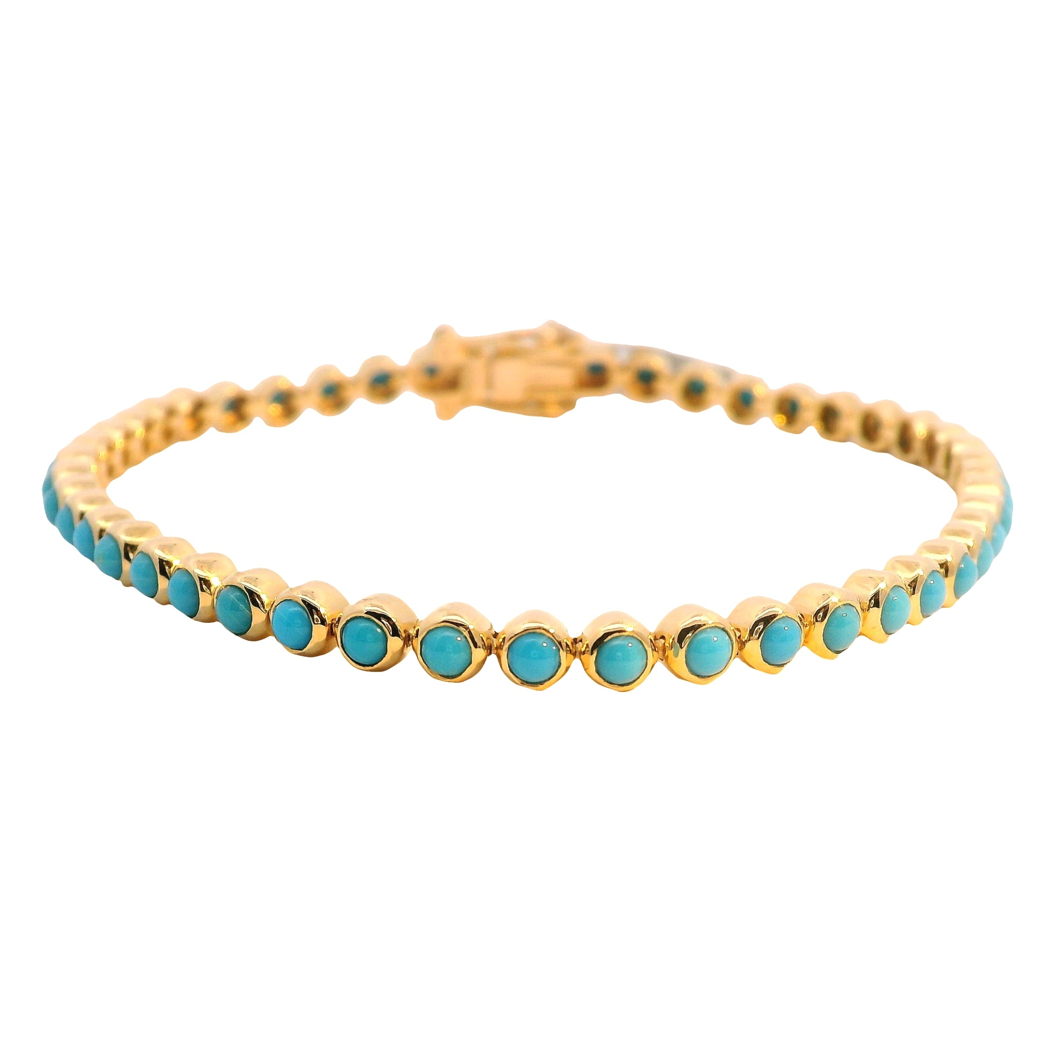 Bezel Set Turquoise Line Bracelet