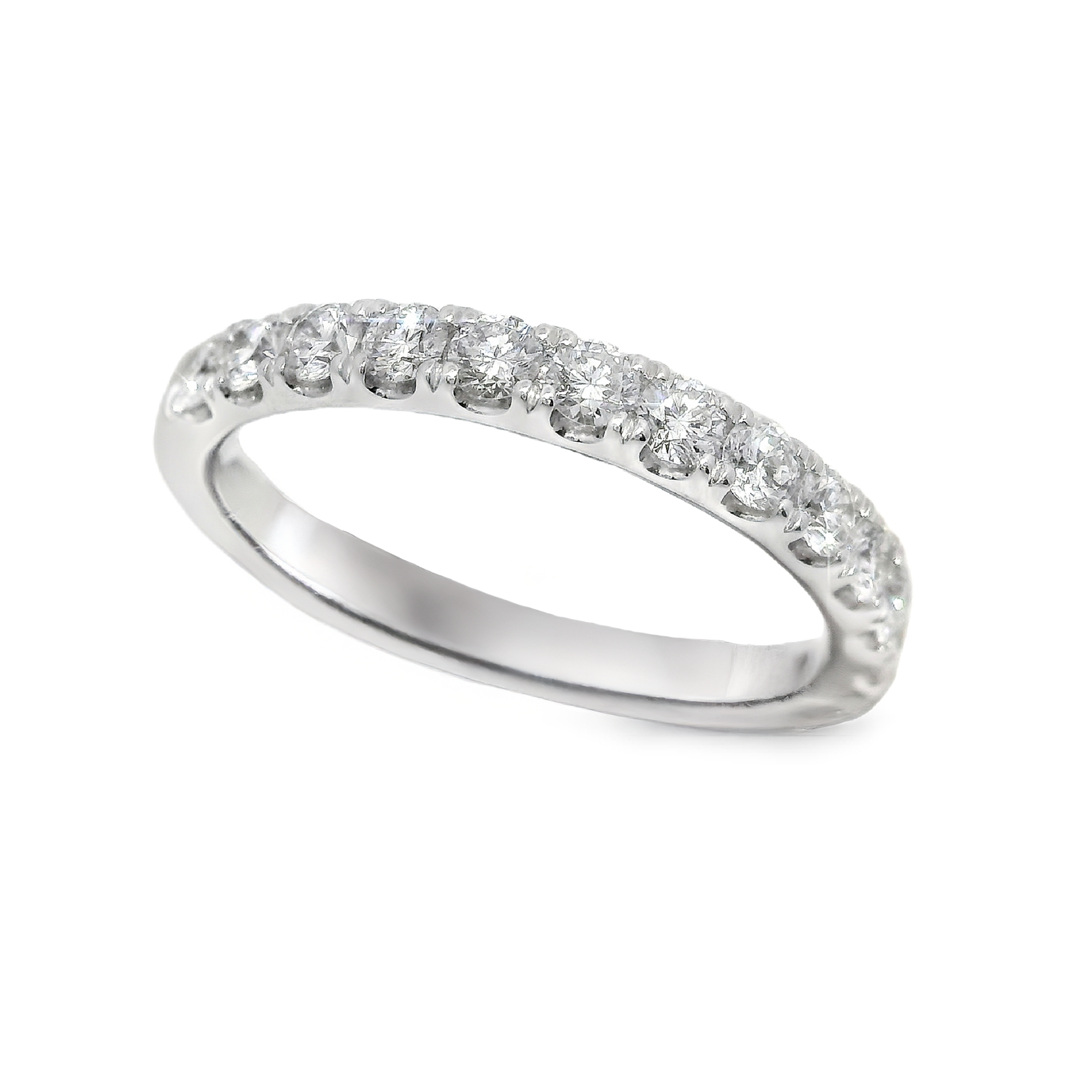 French Set 2.3mm Round Brilliant Diamond Anniversary Band