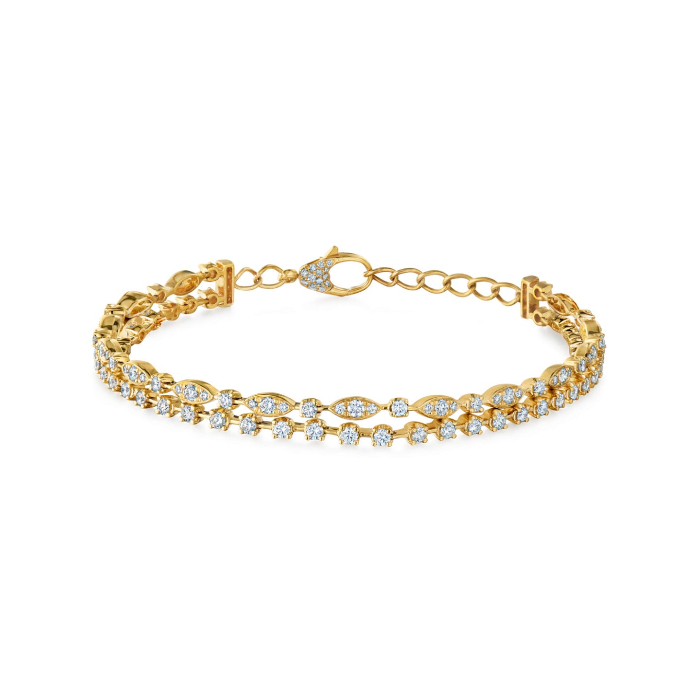 Double Line Bracelet with Diamonds