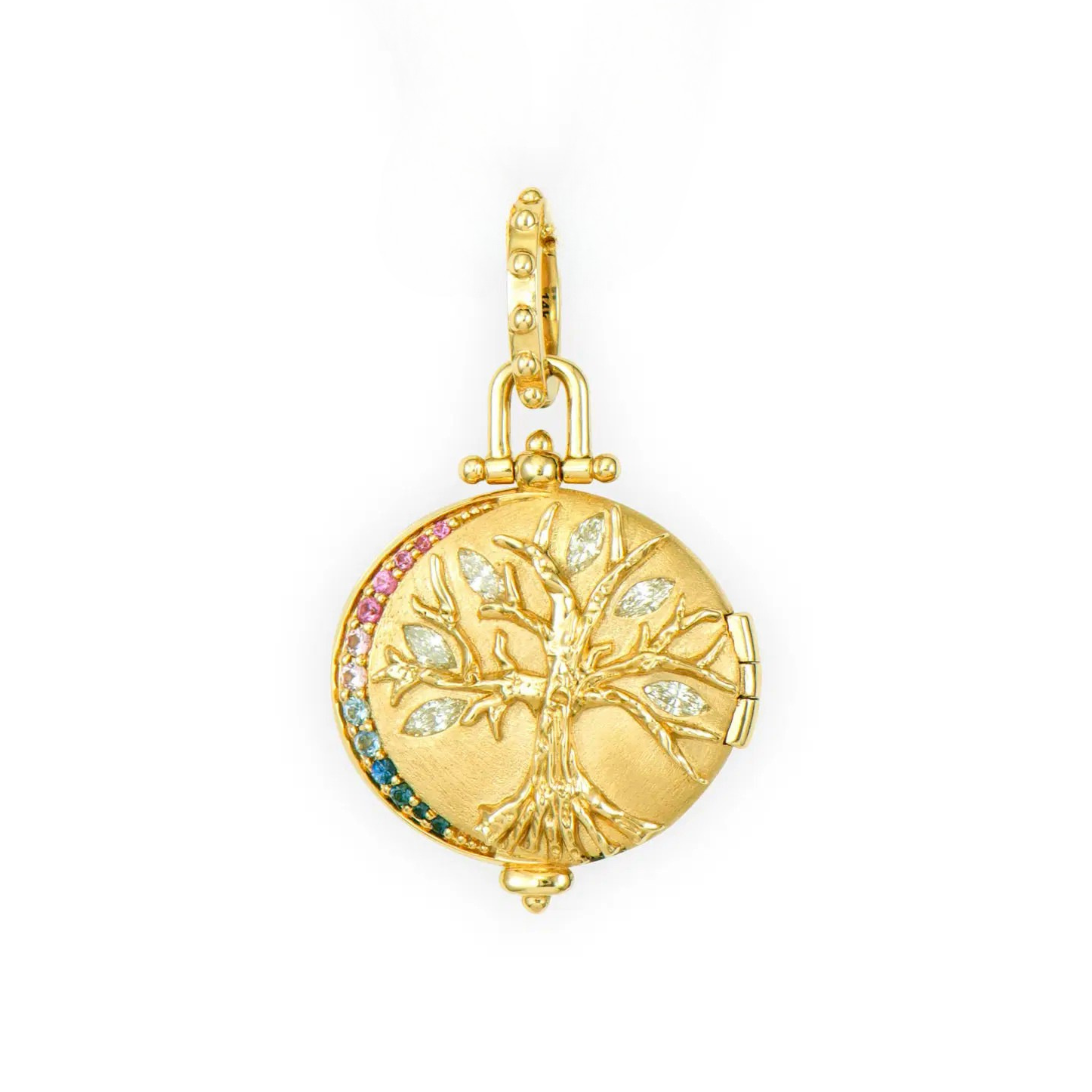 Family Tree Azurite Locket Pendant