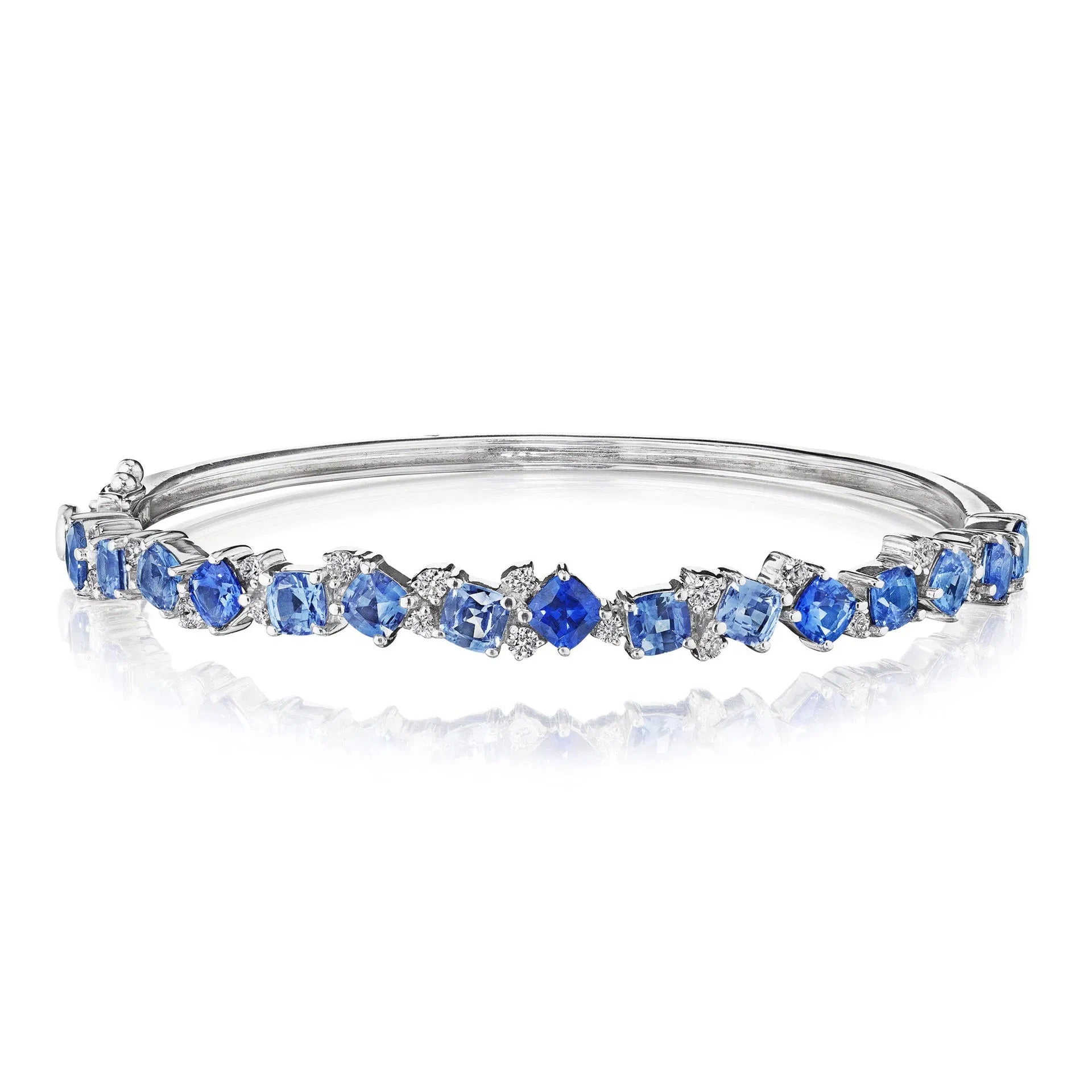 Cushion Cut Ombré Blue Sapphire Confetti Bangle