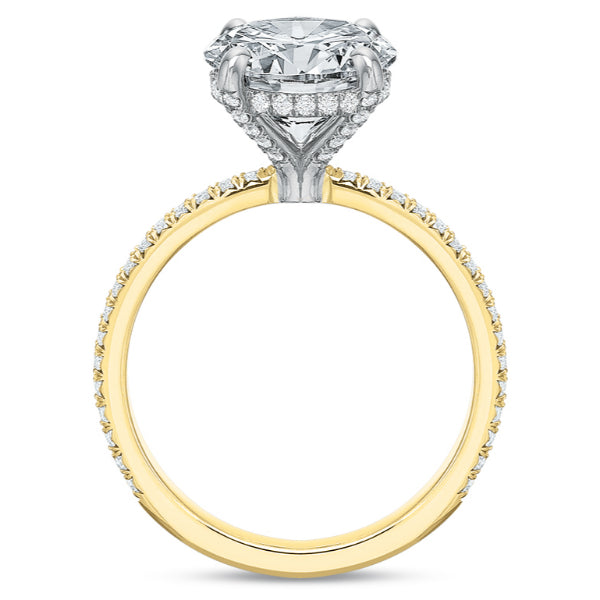 Modern Classic French Cut Hidden Halo Diamond Mounting