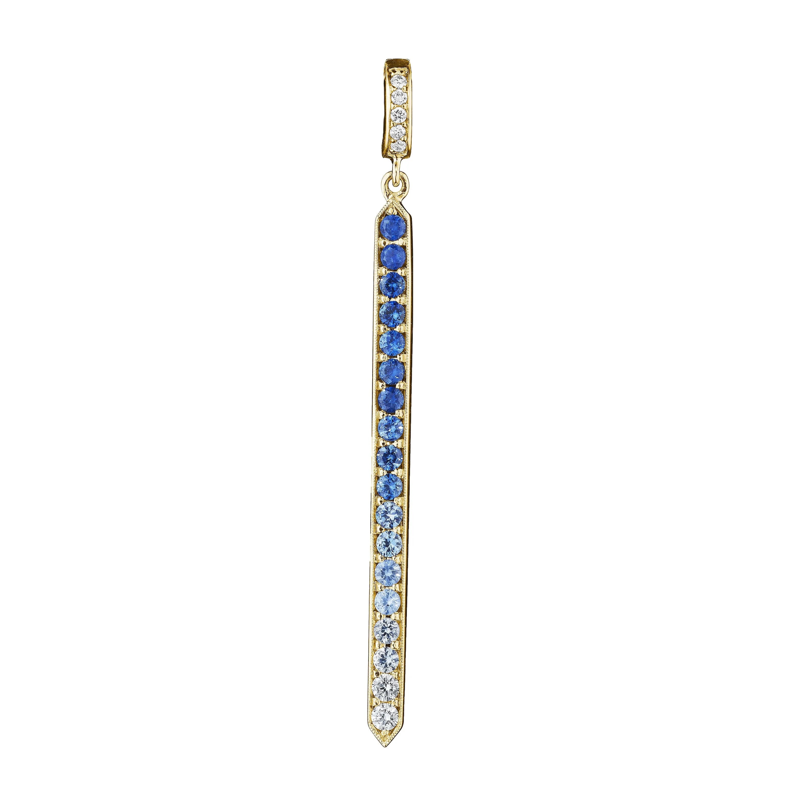 Ombré Blue Sapphire Pointed Bar Enhancer