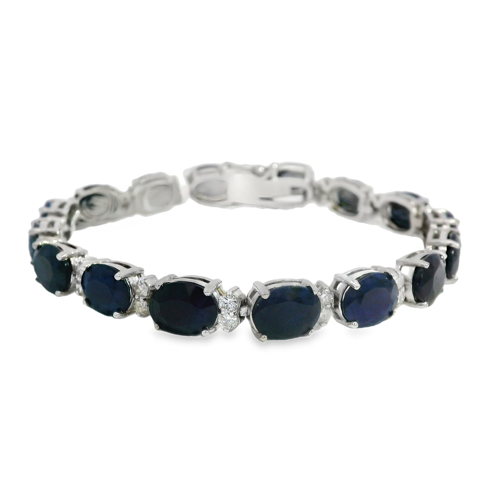 Vintage Blue Sapphire & Diamond Bracelet