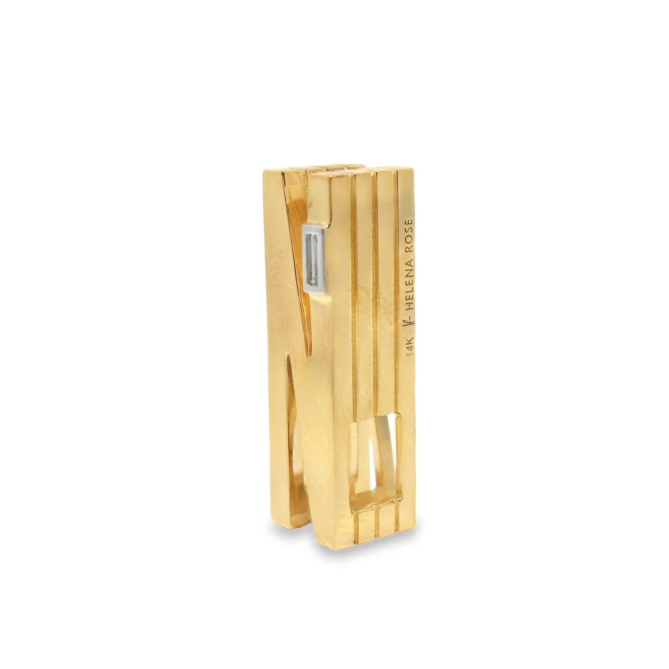 Slide-On Ribbed Initial Pendant