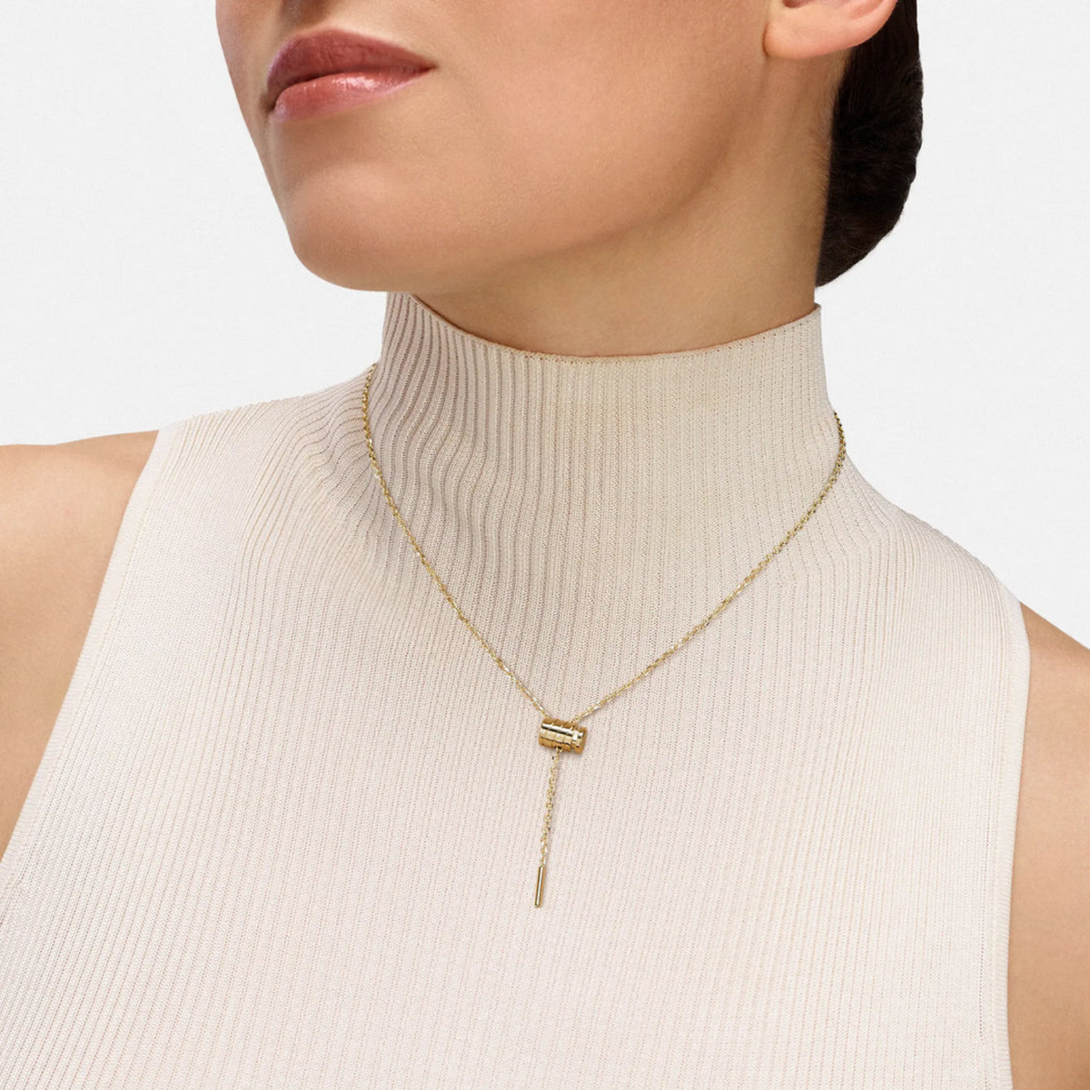 Gold Mini Latch Pendant Necklace