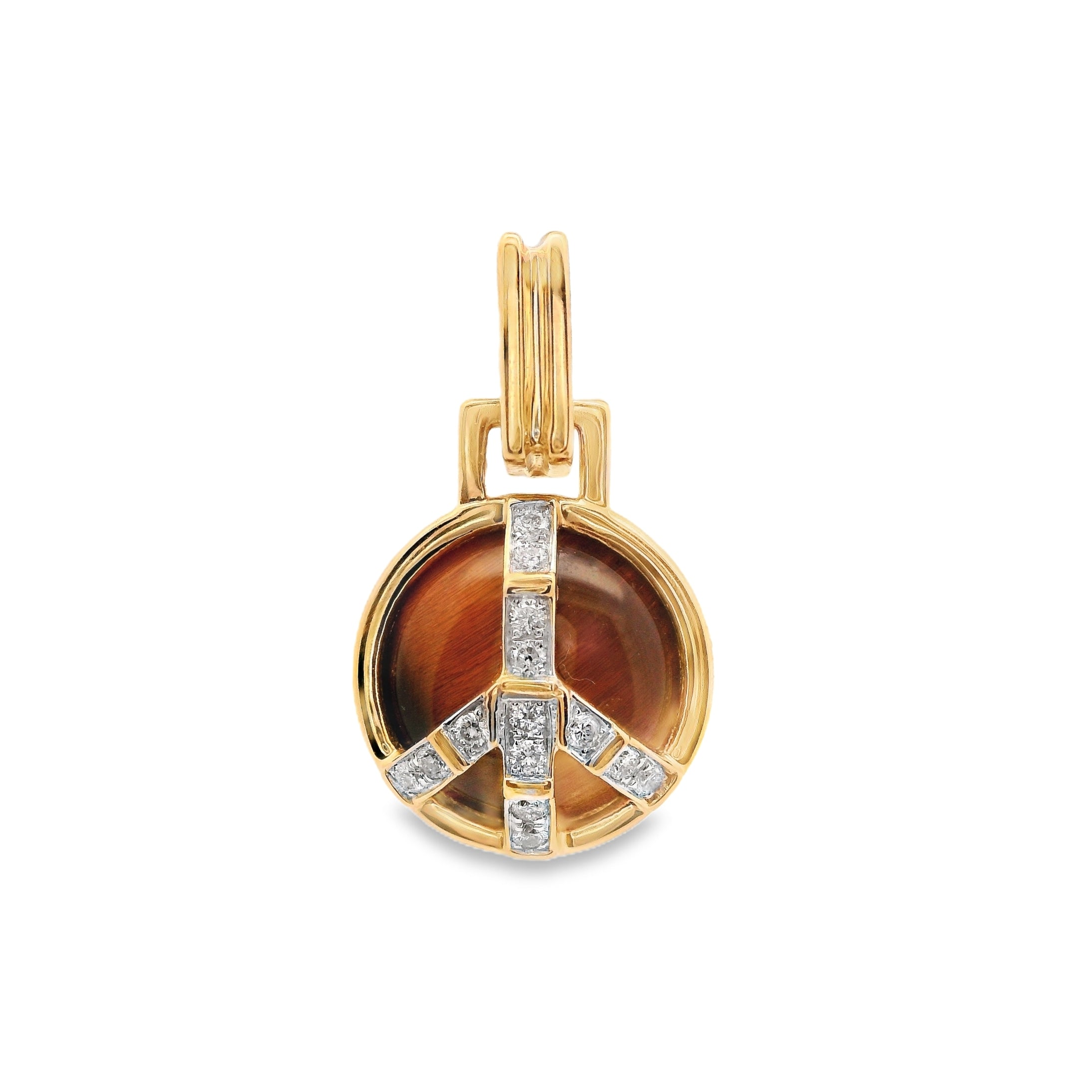 Mini Tiger’s Eye & Diamond Peace Pendant
