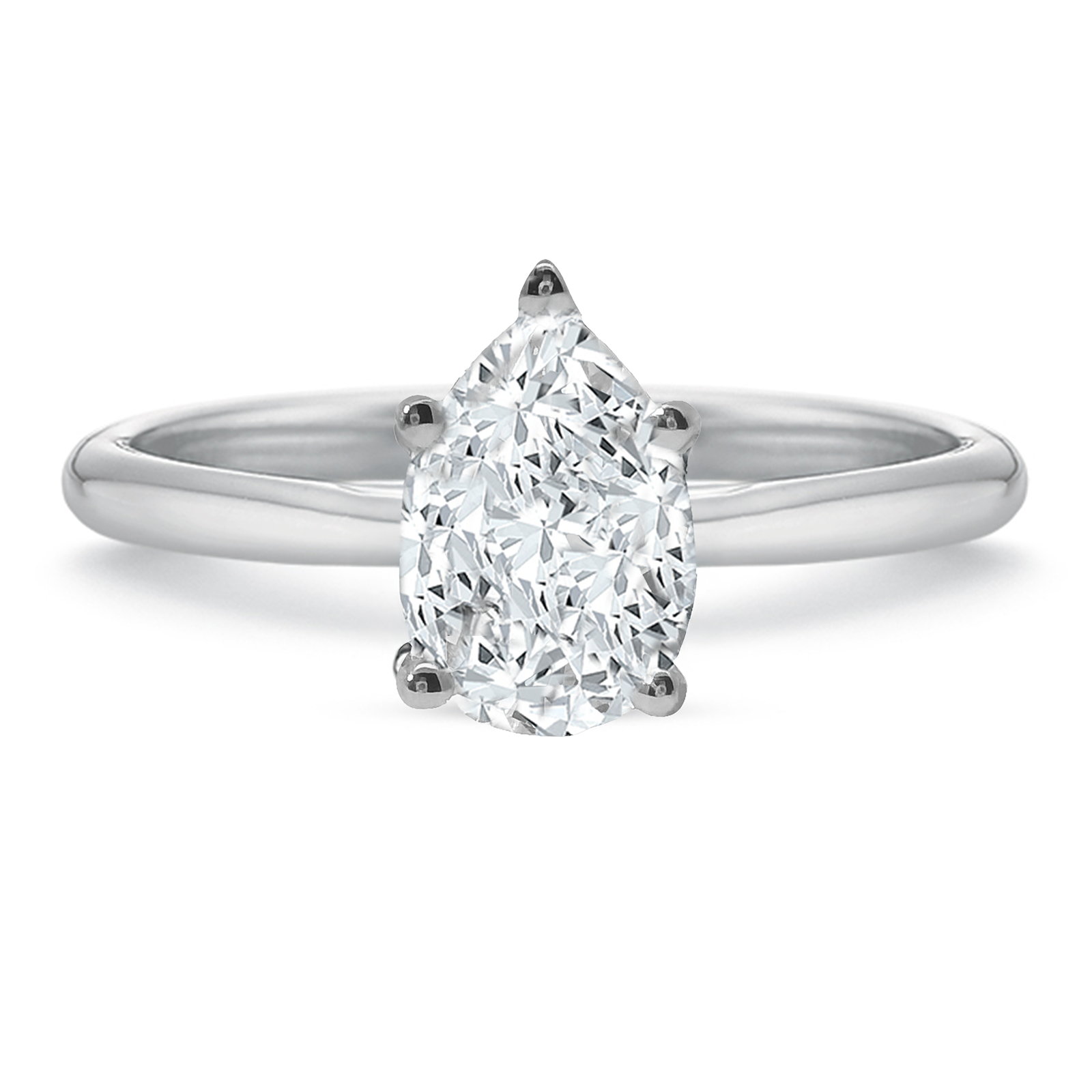 New Aire Pear Solitaire Mounting with Diamond Gallery