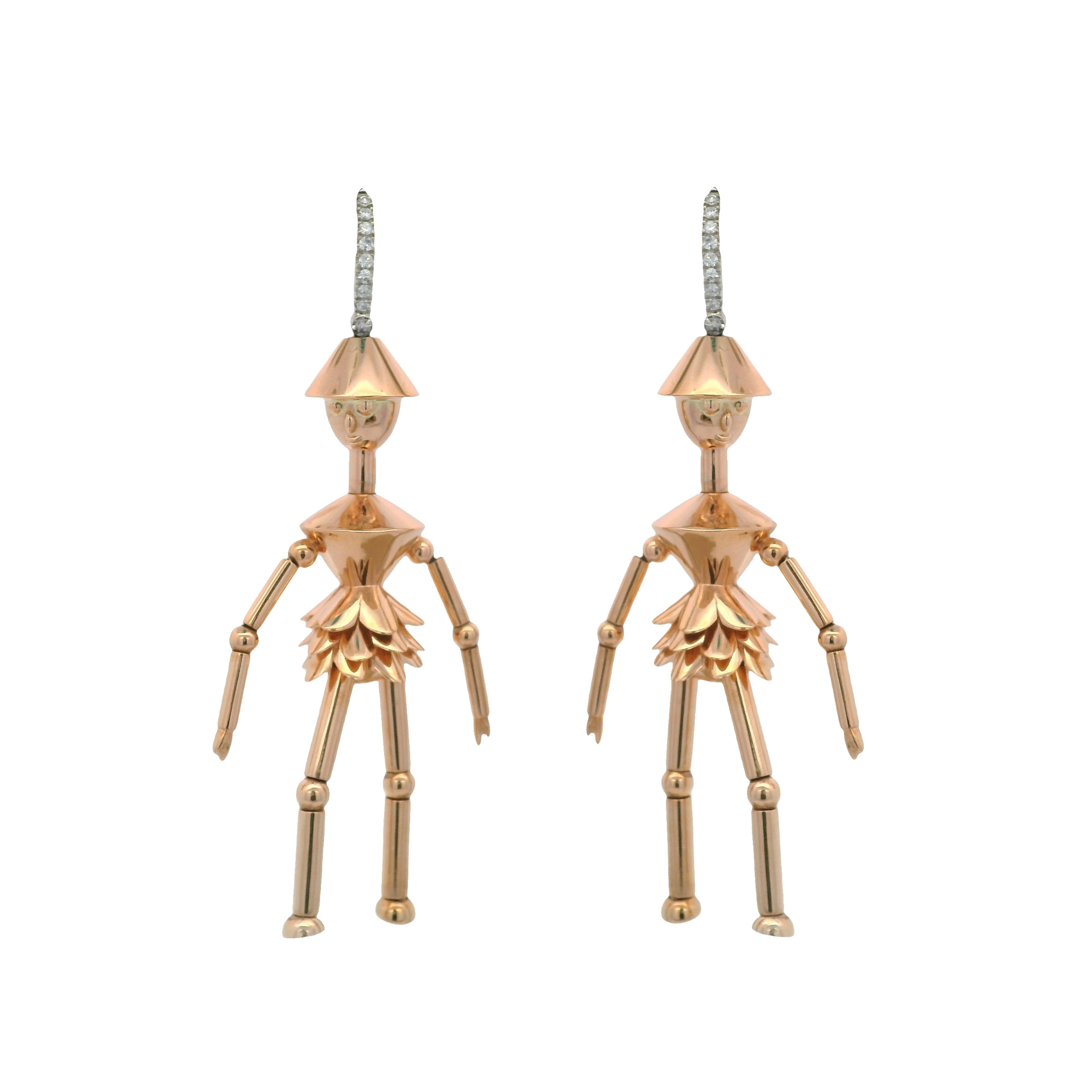 Scarecrow Drop Earrings with Diamonds