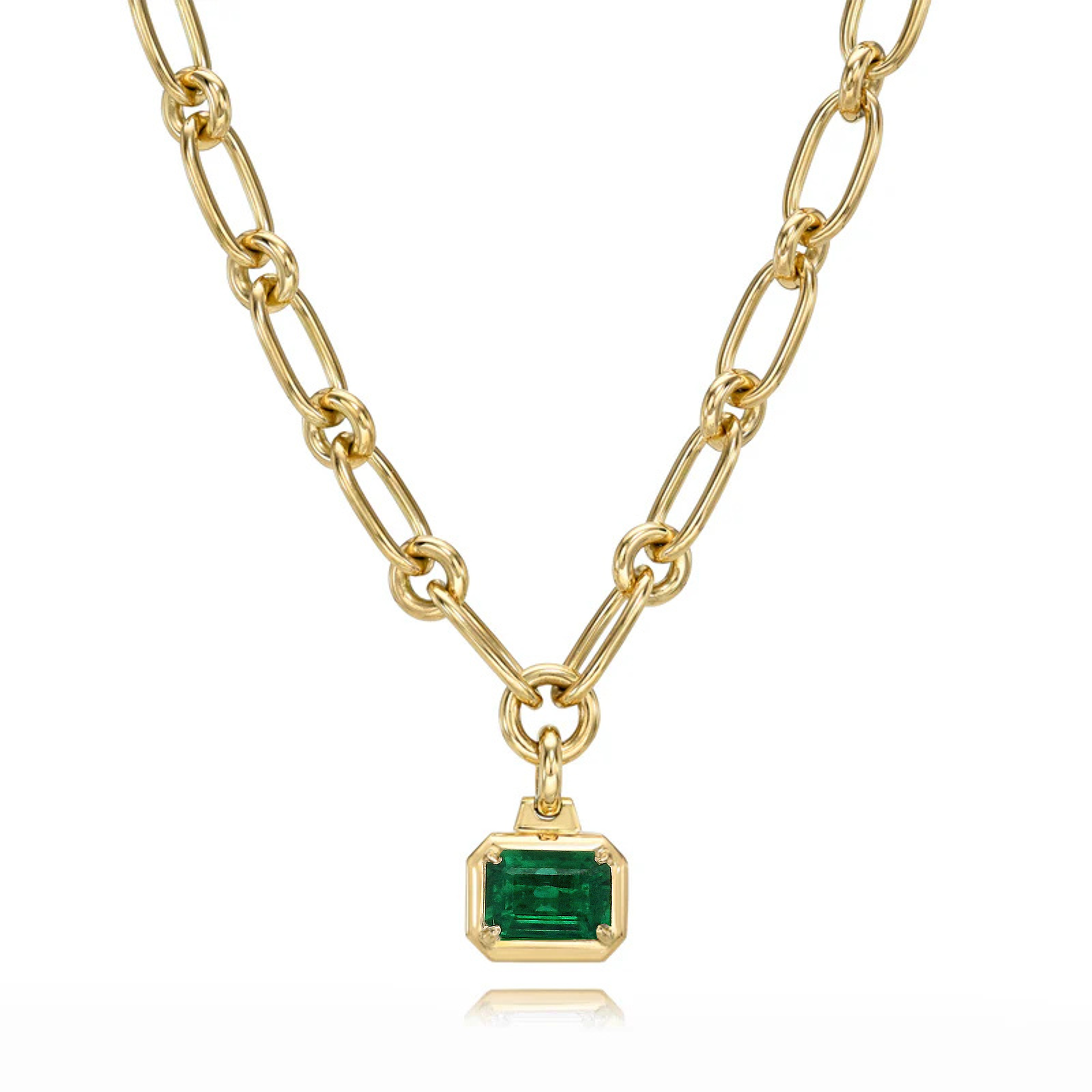 Lola Necklace with Emerald-Cut Emerald