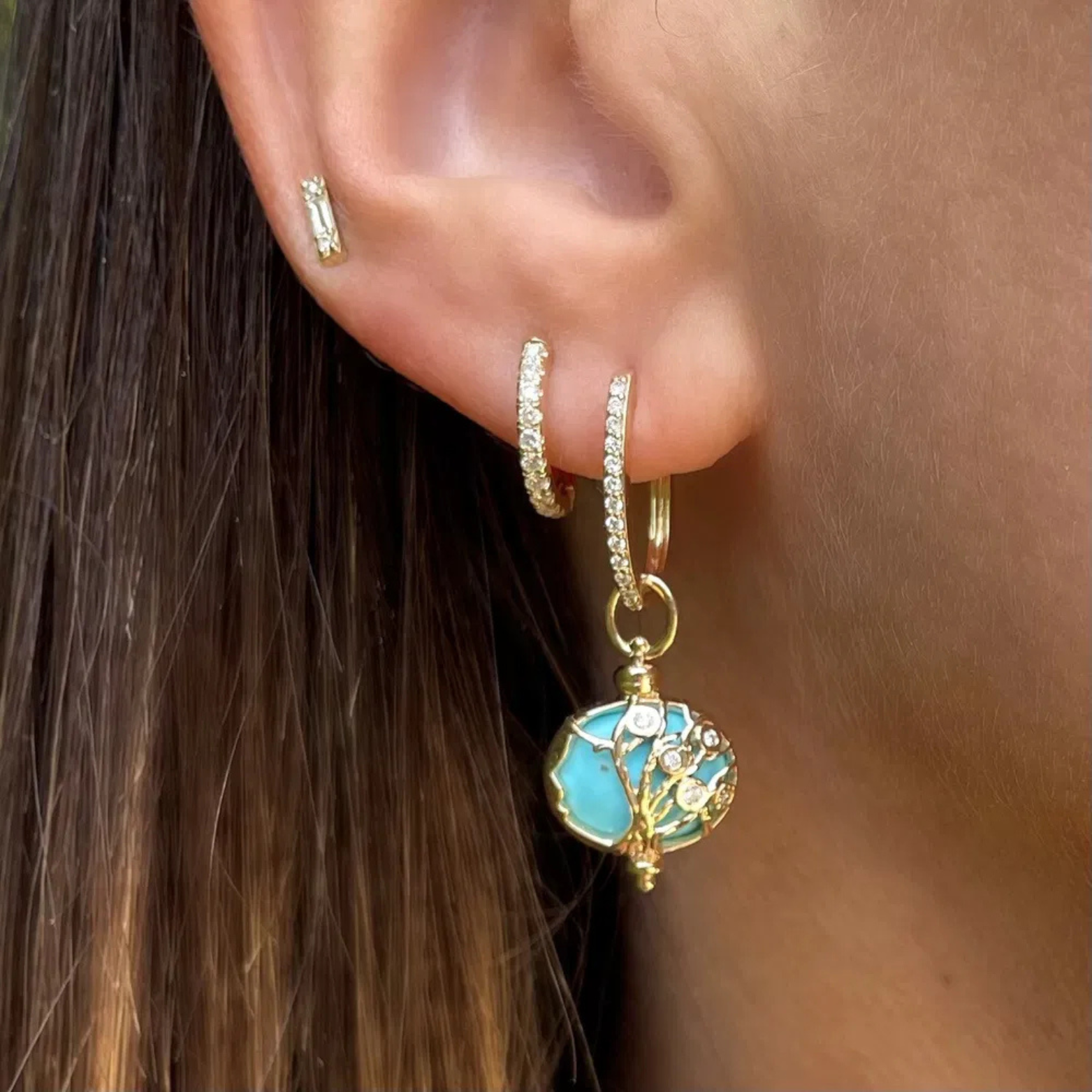 Classic Diamond Huggie Hoops