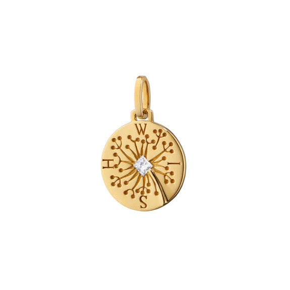 "Wish" Dandelion 18K Gold Intaglio Charm