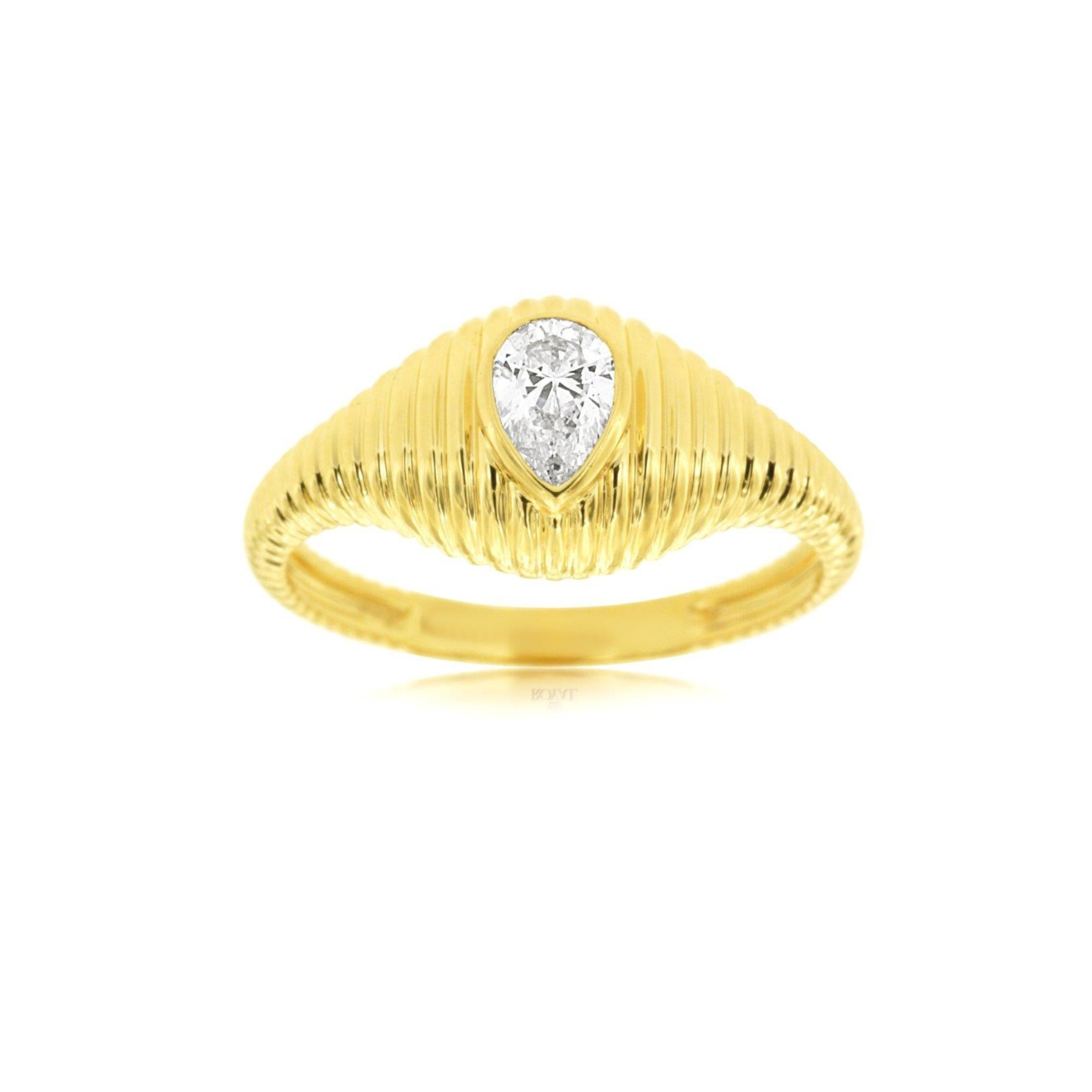 Fluted Pear Diamond Ring