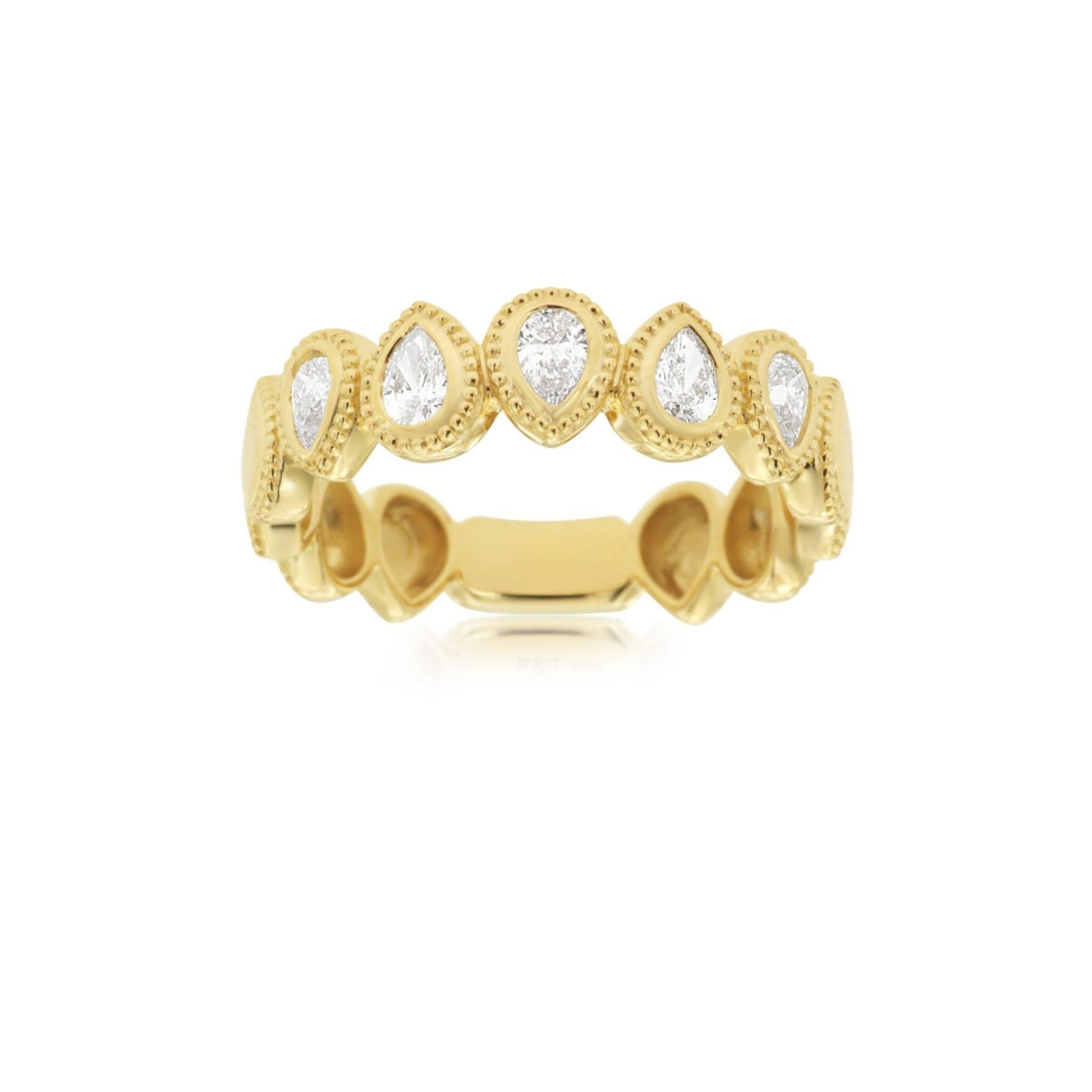 Milgrain Bezel Pear Diamond Band