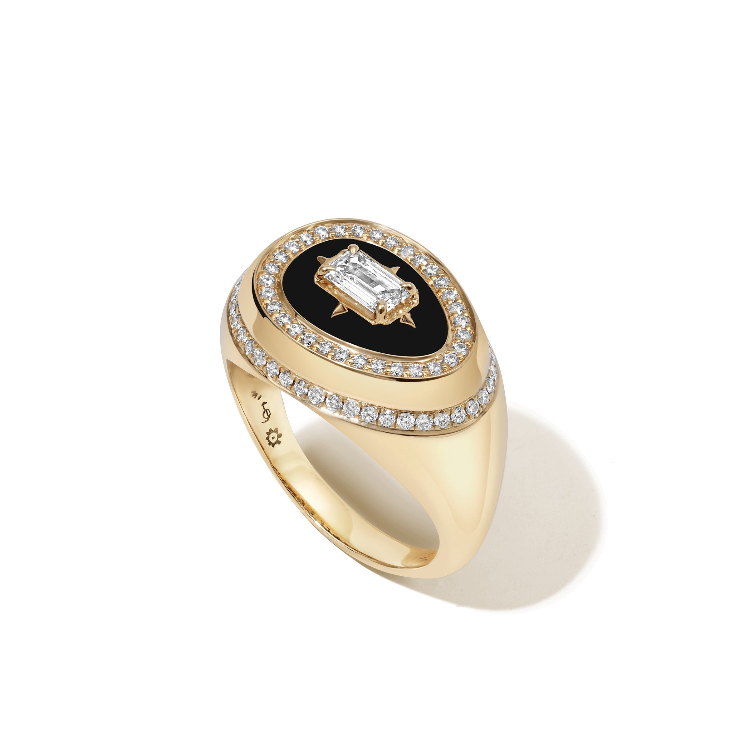 Cosmic Egg Jet Black Signet Ring