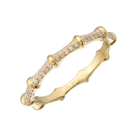 Bamboo Diamond Pinky Ring