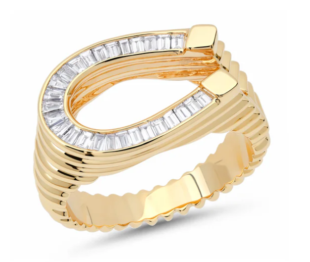 Diamond Encrusted Horseshoe Ring