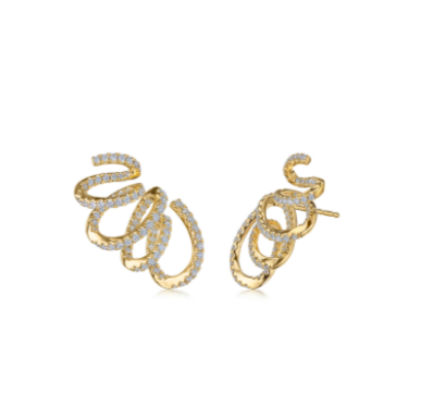 Entwine Diamond Ribbon Earrings