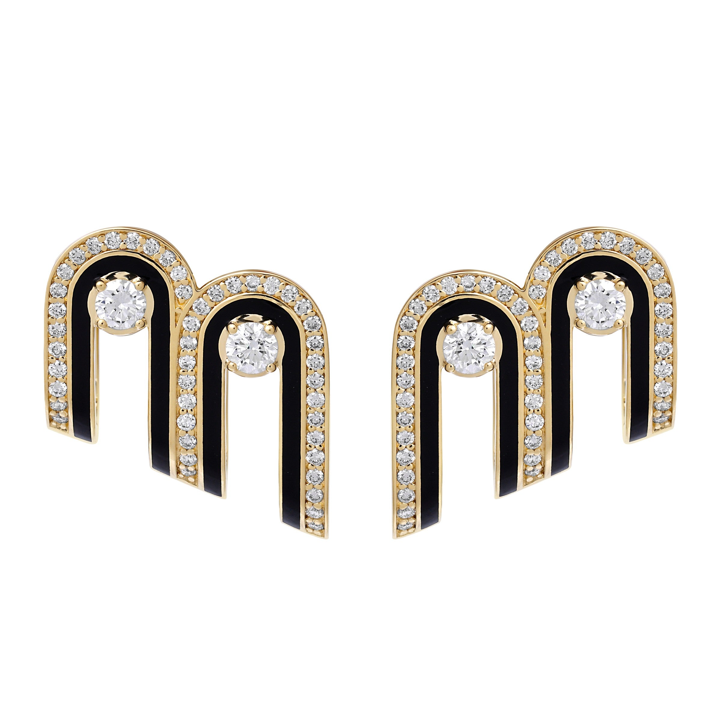 Dias Minor Twin Jet Black Earrings