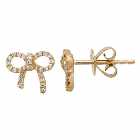 Bow Diamond Stud Earrings